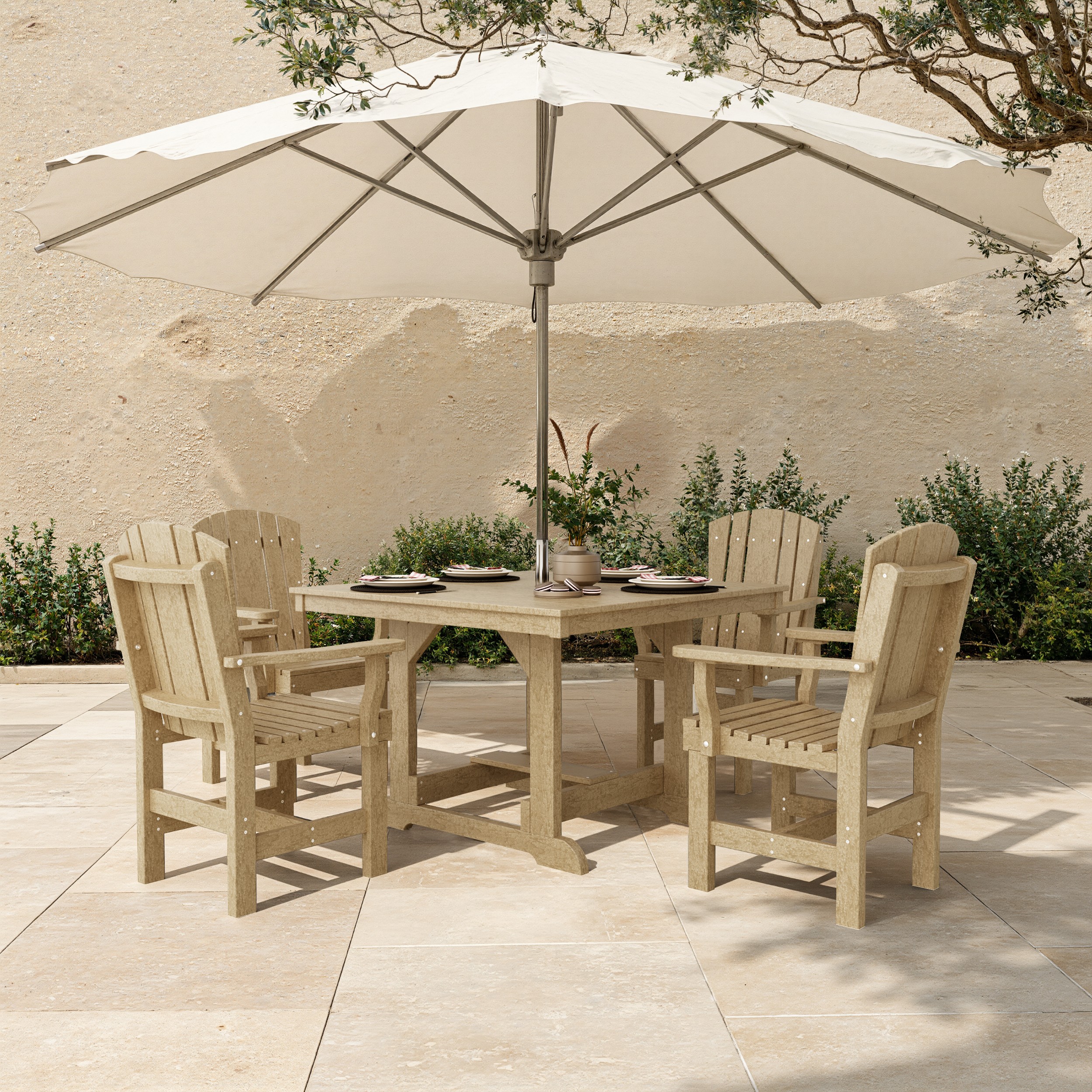 Heritage 5-Piece Arm Chair Square Dining Set