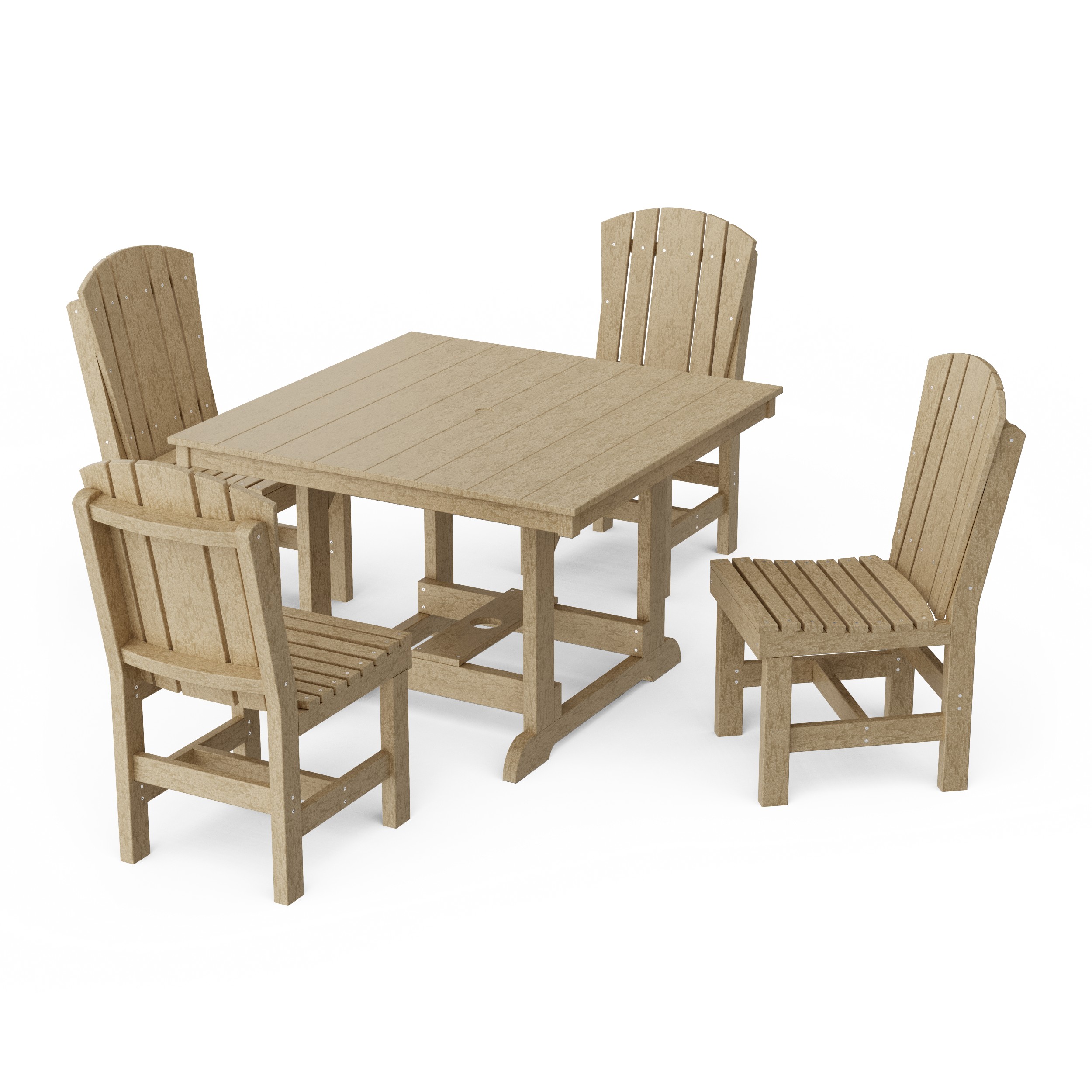 Heritage 5-Piece Side Chair Square Dining Set