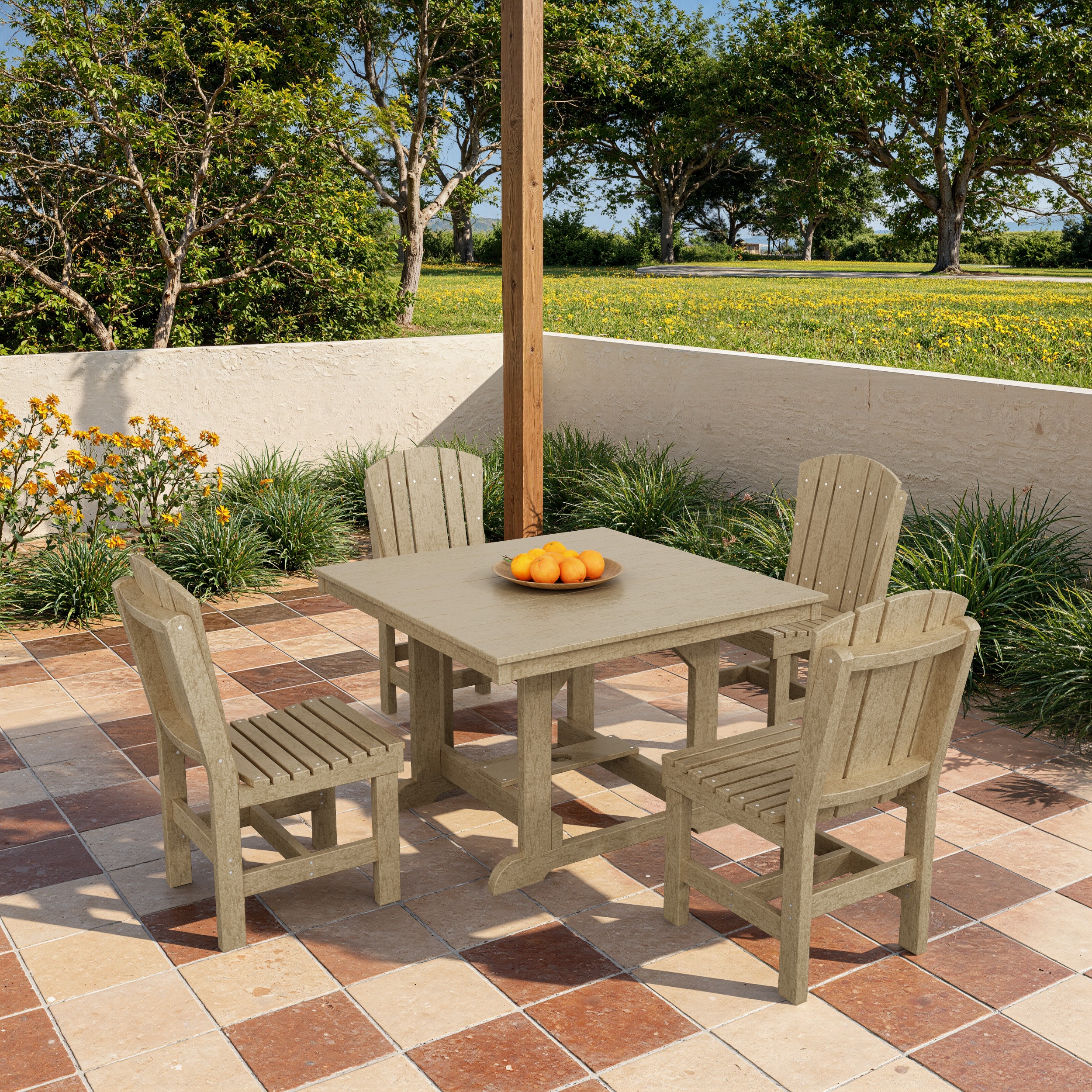 Heritage 5-Piece Side Chair Square Dining Set