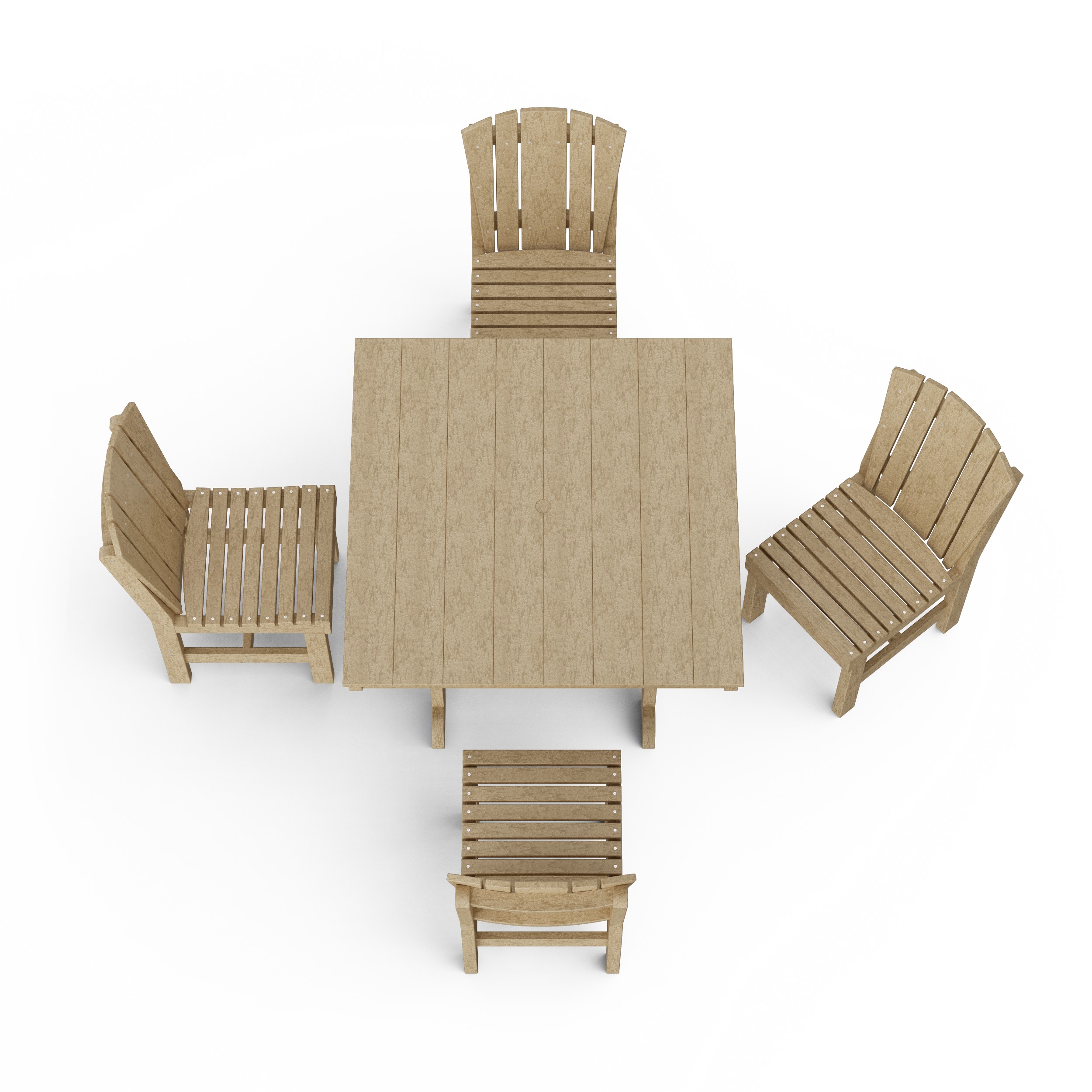 Heritage 5-Piece Side Chair Square Dining Set