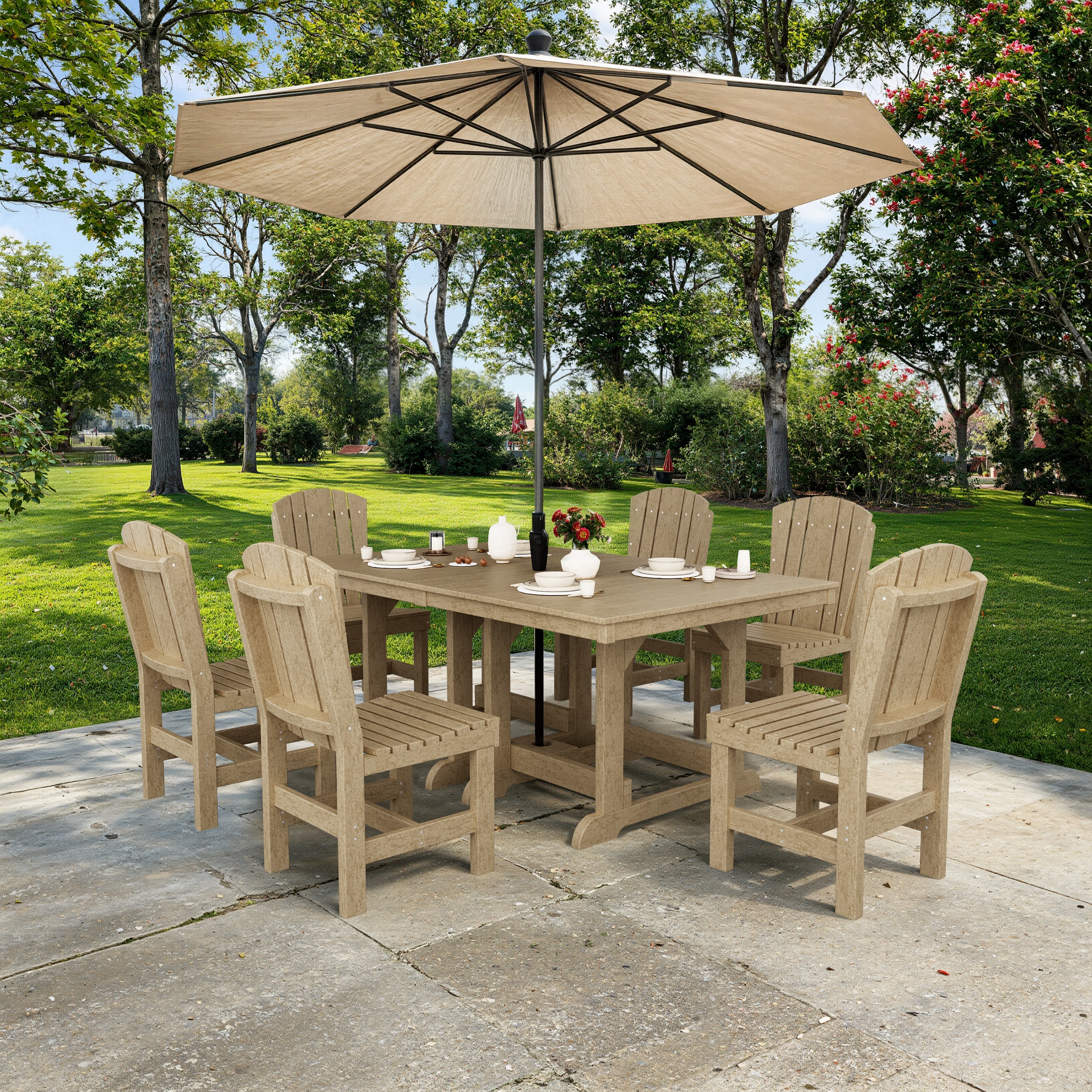 Heritage 7-Piece Side Chair Rectangular Dining Set