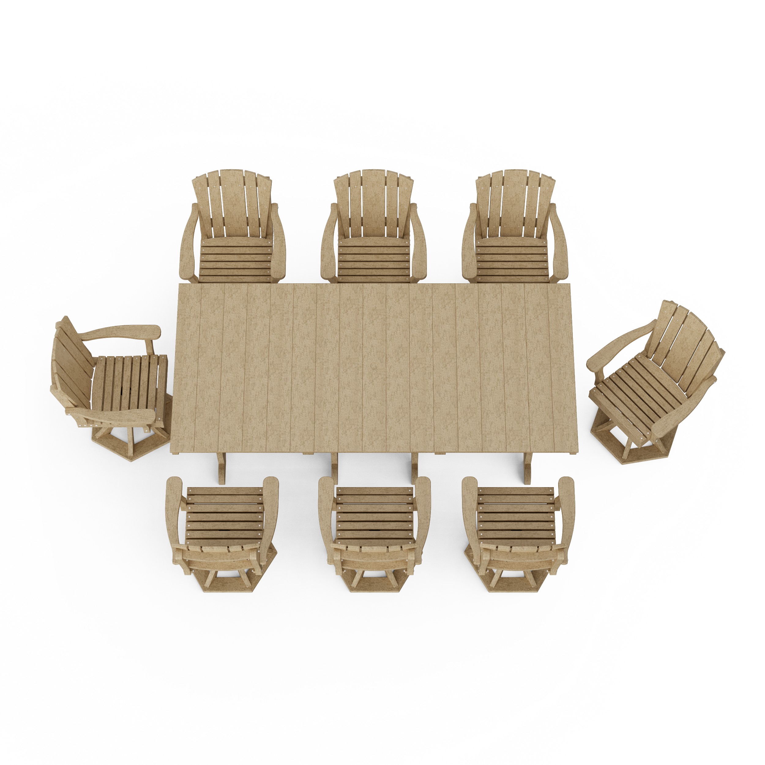 Heritage 9-Piece Swivel Chair Rectangular Dining Set