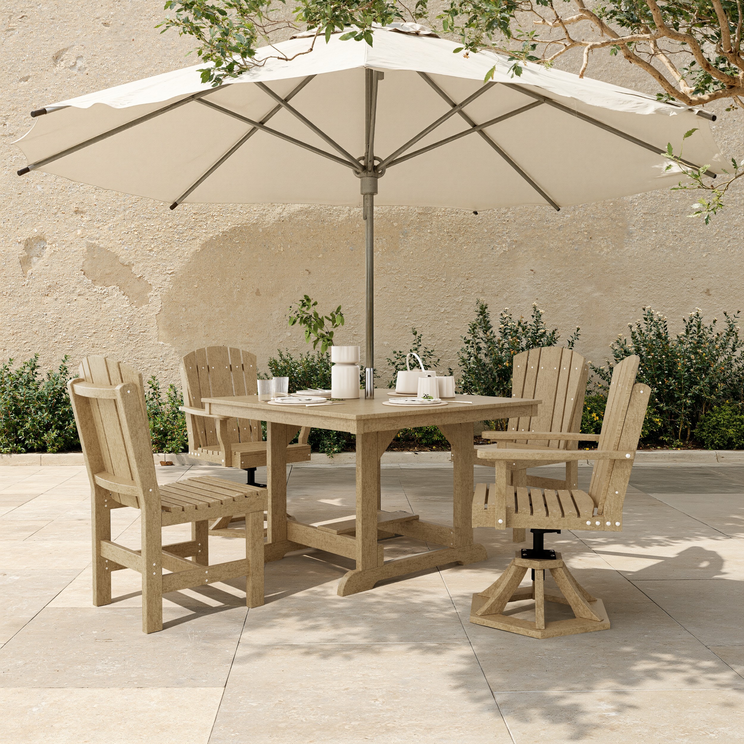 Heritage 5-Piece Dining Set with Swivel Chairs