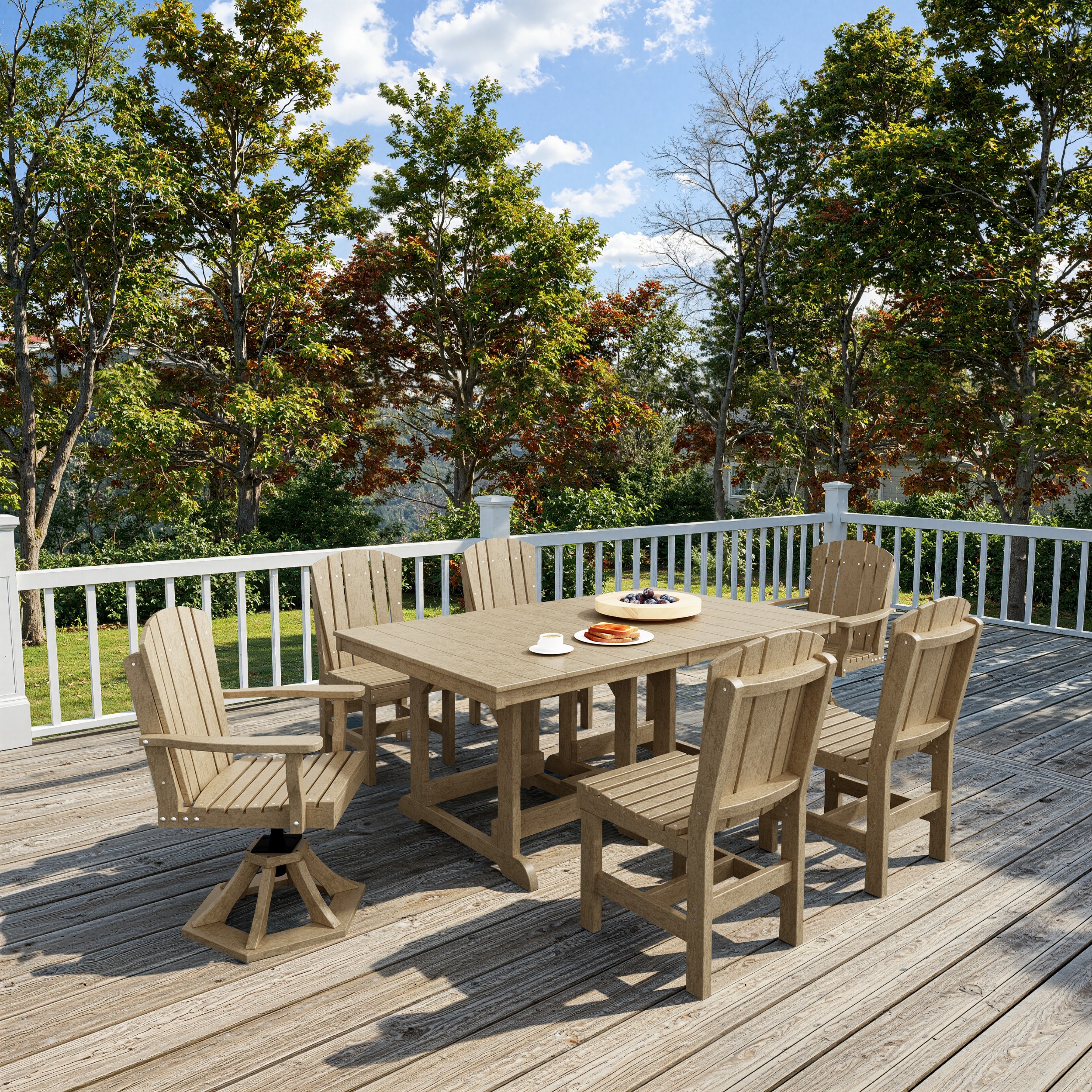 Heritage 7-Piece Dining Set with Swivel Chairs