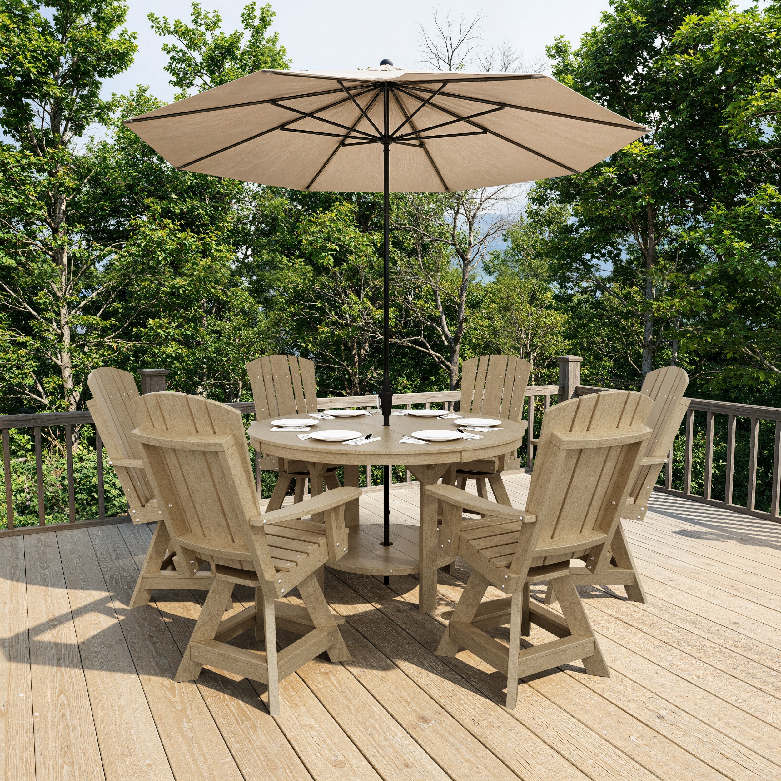 Heritage 7-Piece Round Counter Height Dining Set with Swivel Chairs