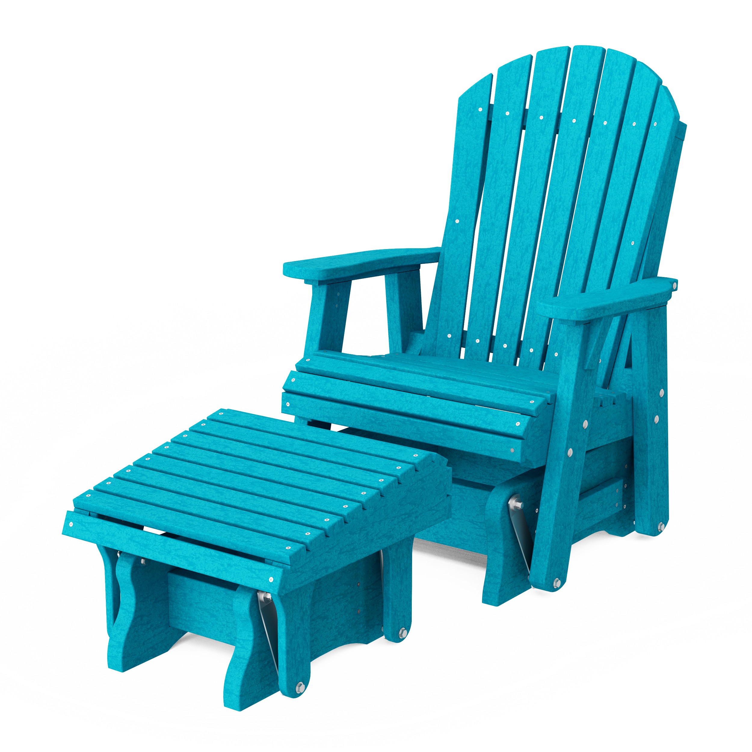 Heritage Adirondack Glider Chair with Ottoman Set