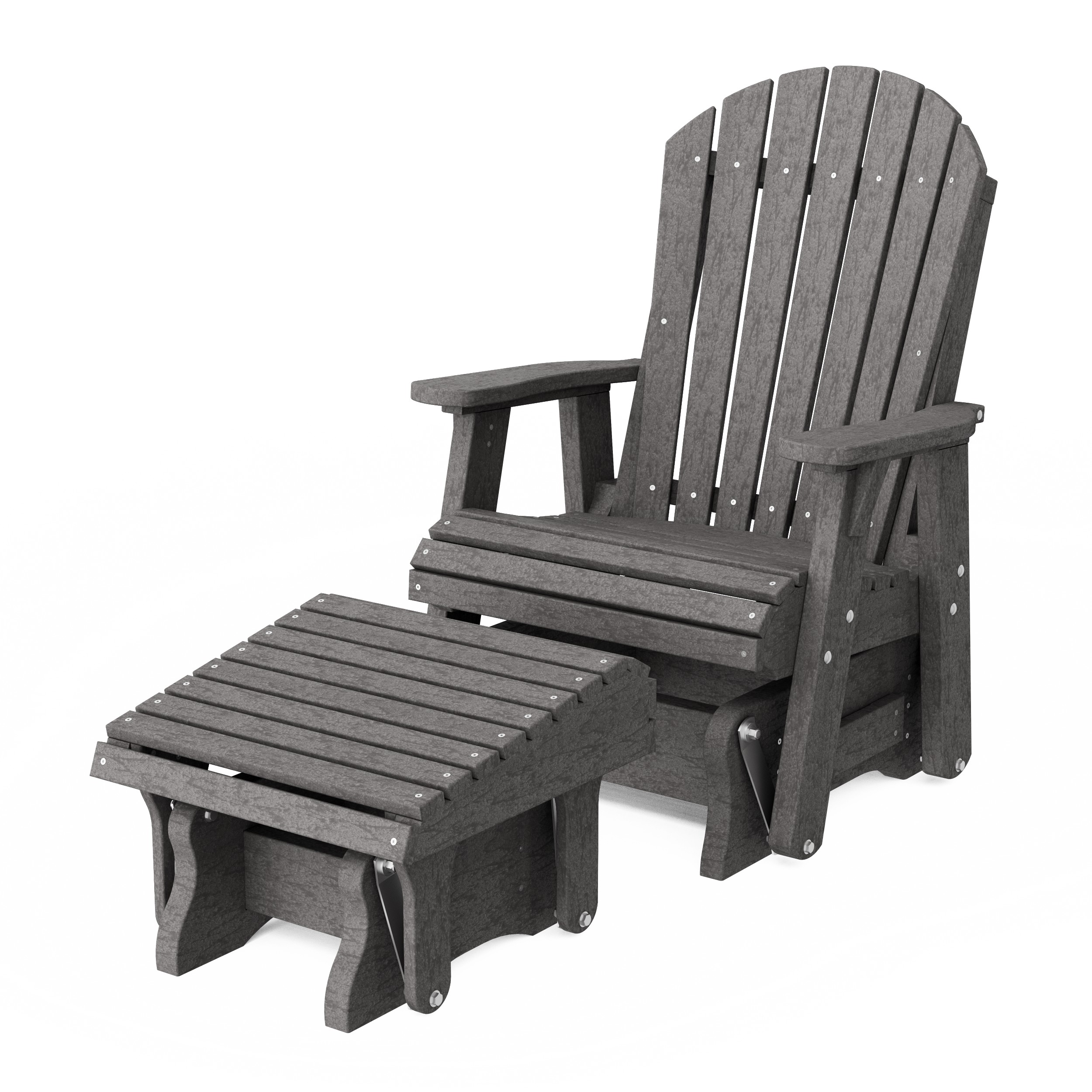 Heritage Adirondack Glider Chair with Ottoman Set