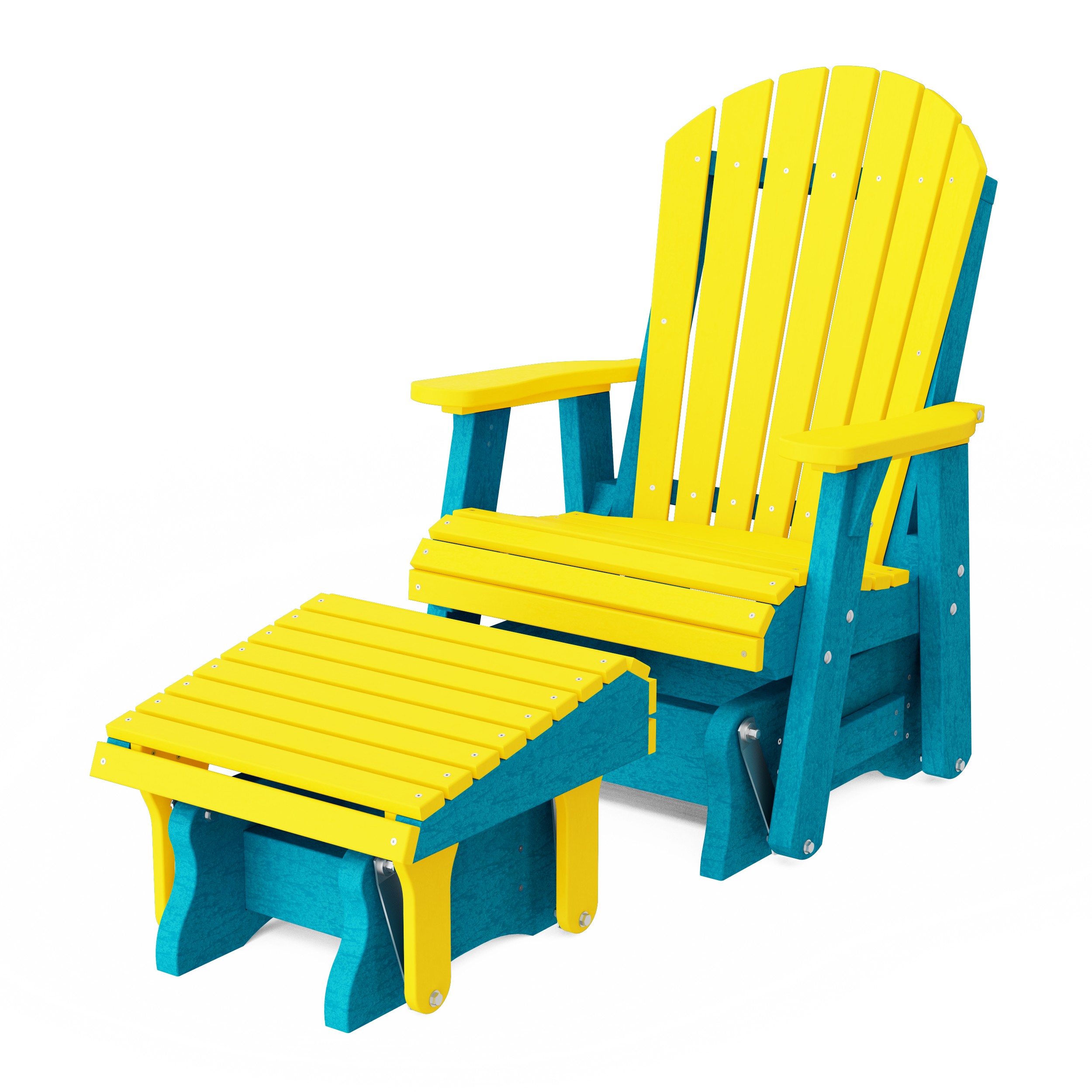 Heritage Adirondack Glider Chair with Ottoman Set