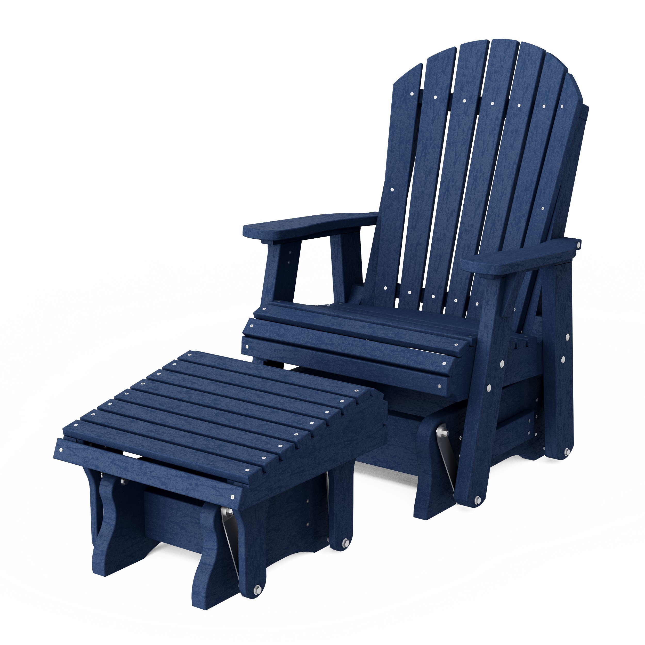 Heritage Adirondack Glider Chair with Ottoman Set
