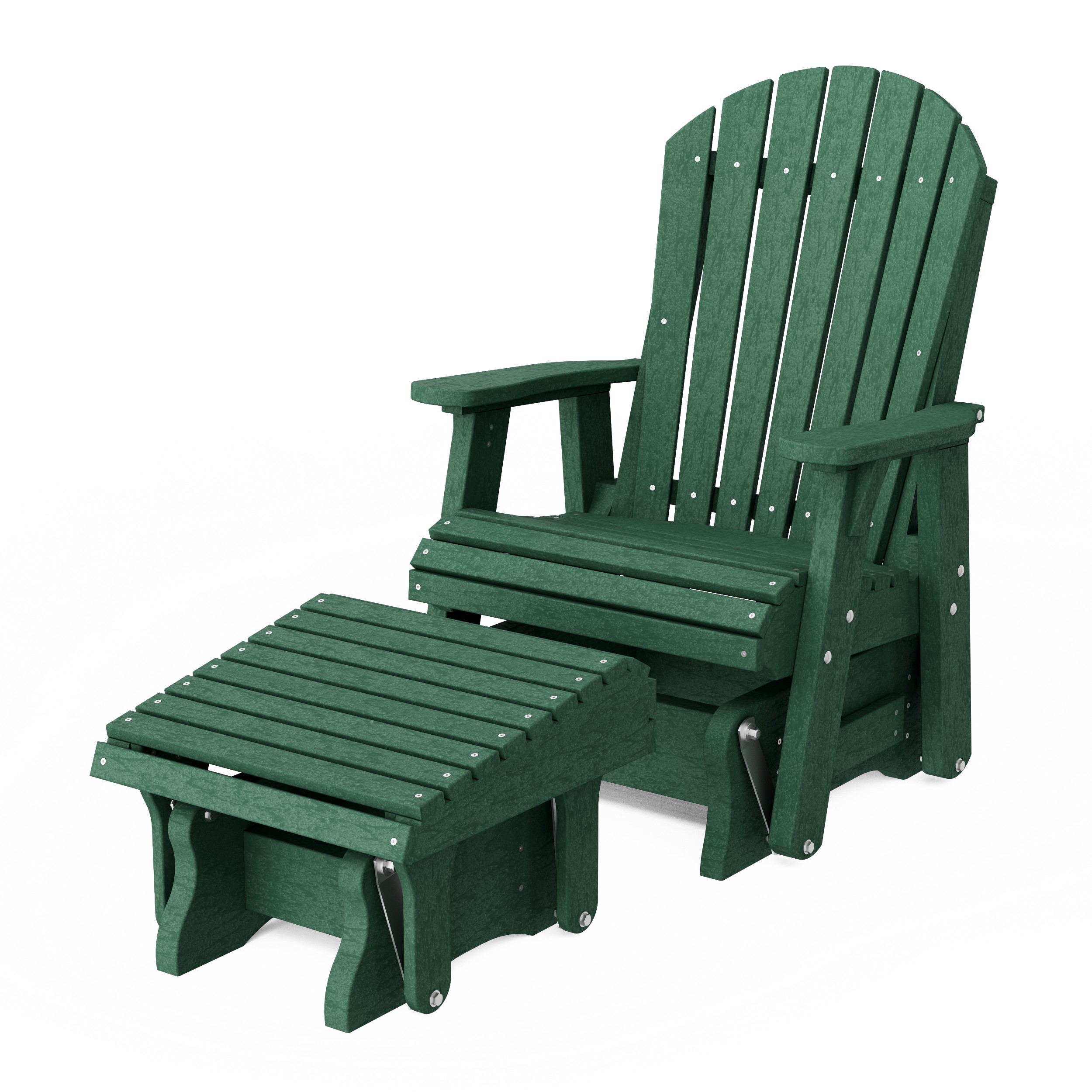 Heritage Adirondack Glider Chair with Ottoman Set