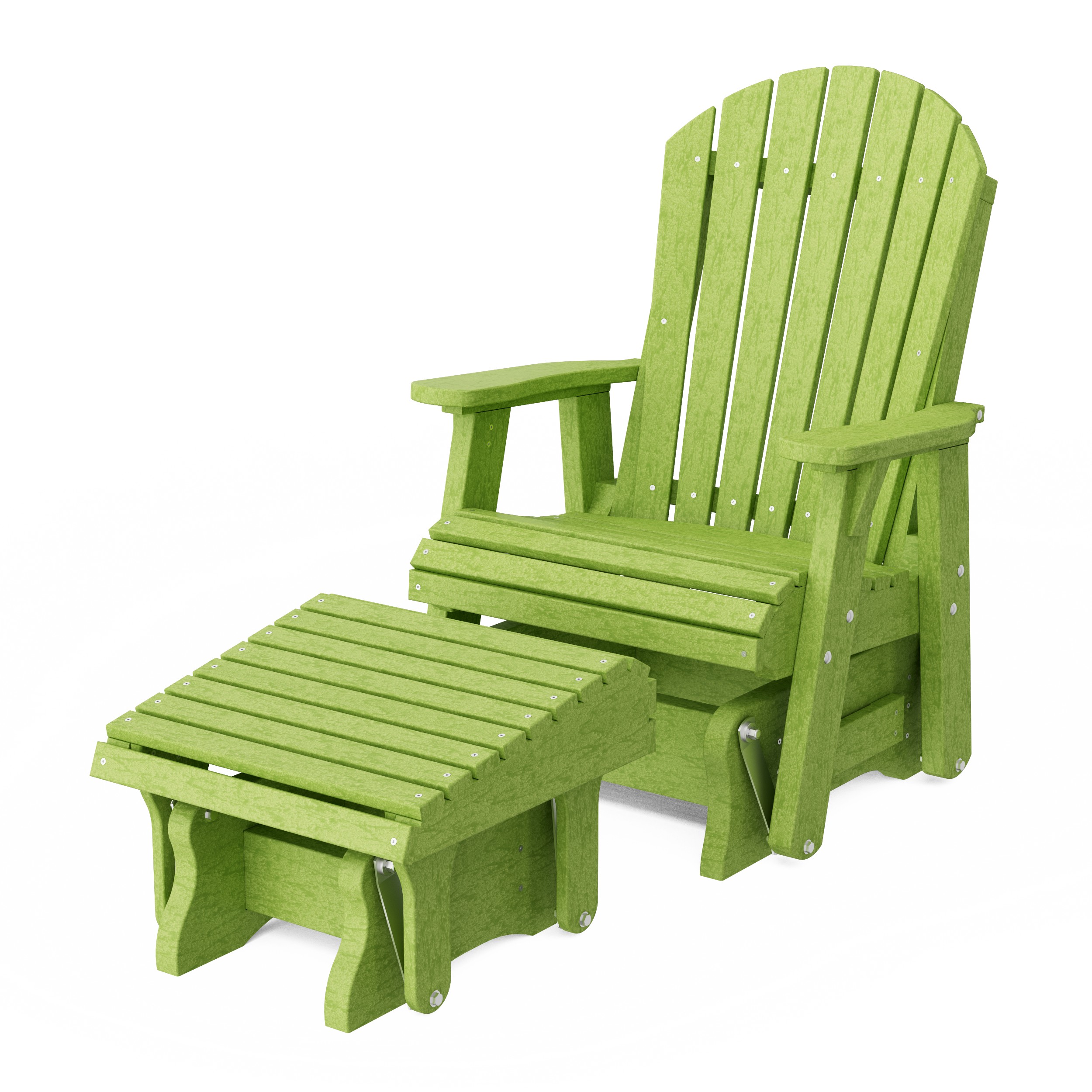 Heritage Adirondack Glider Chair with Ottoman Set