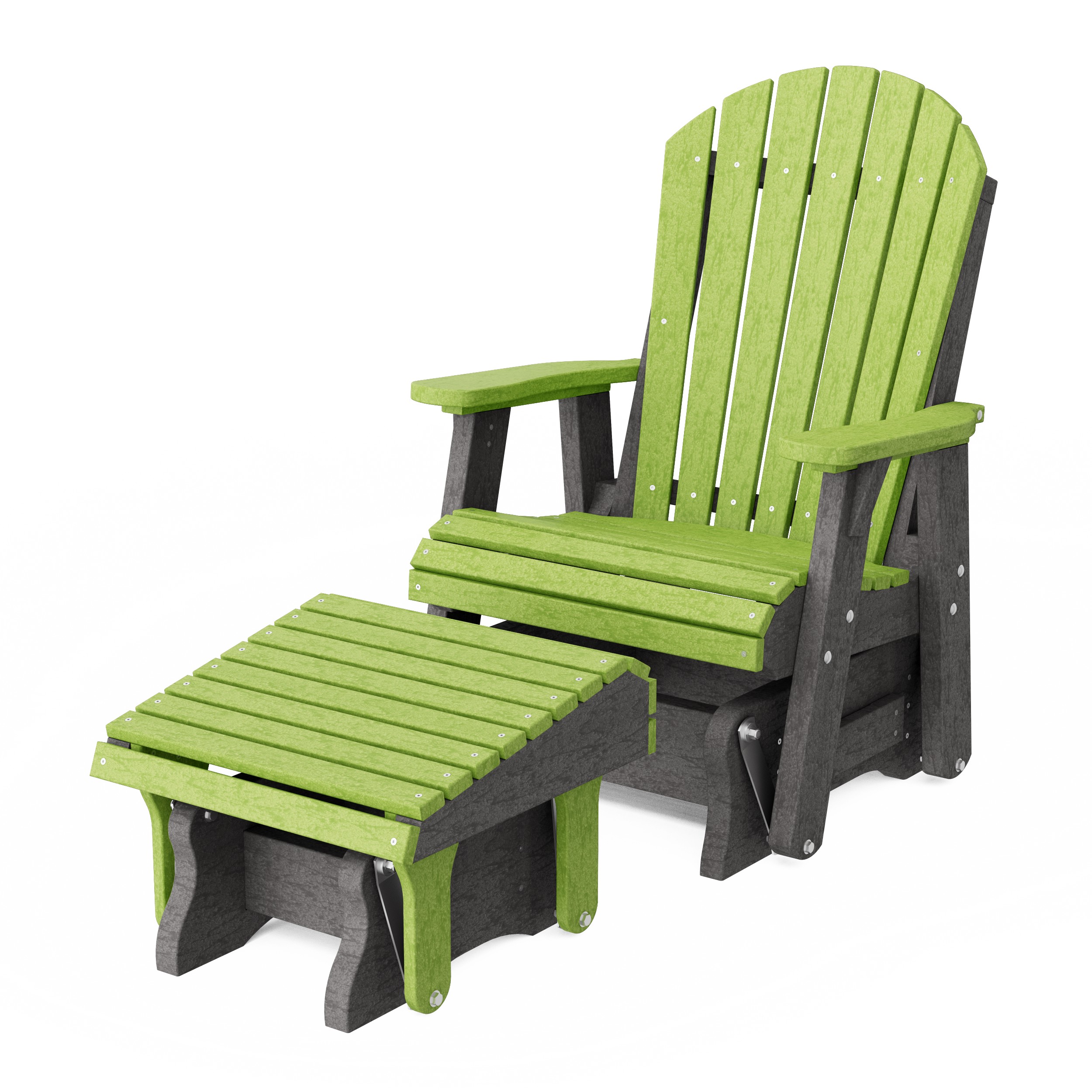 Heritage Adirondack Glider Chair with Ottoman Set