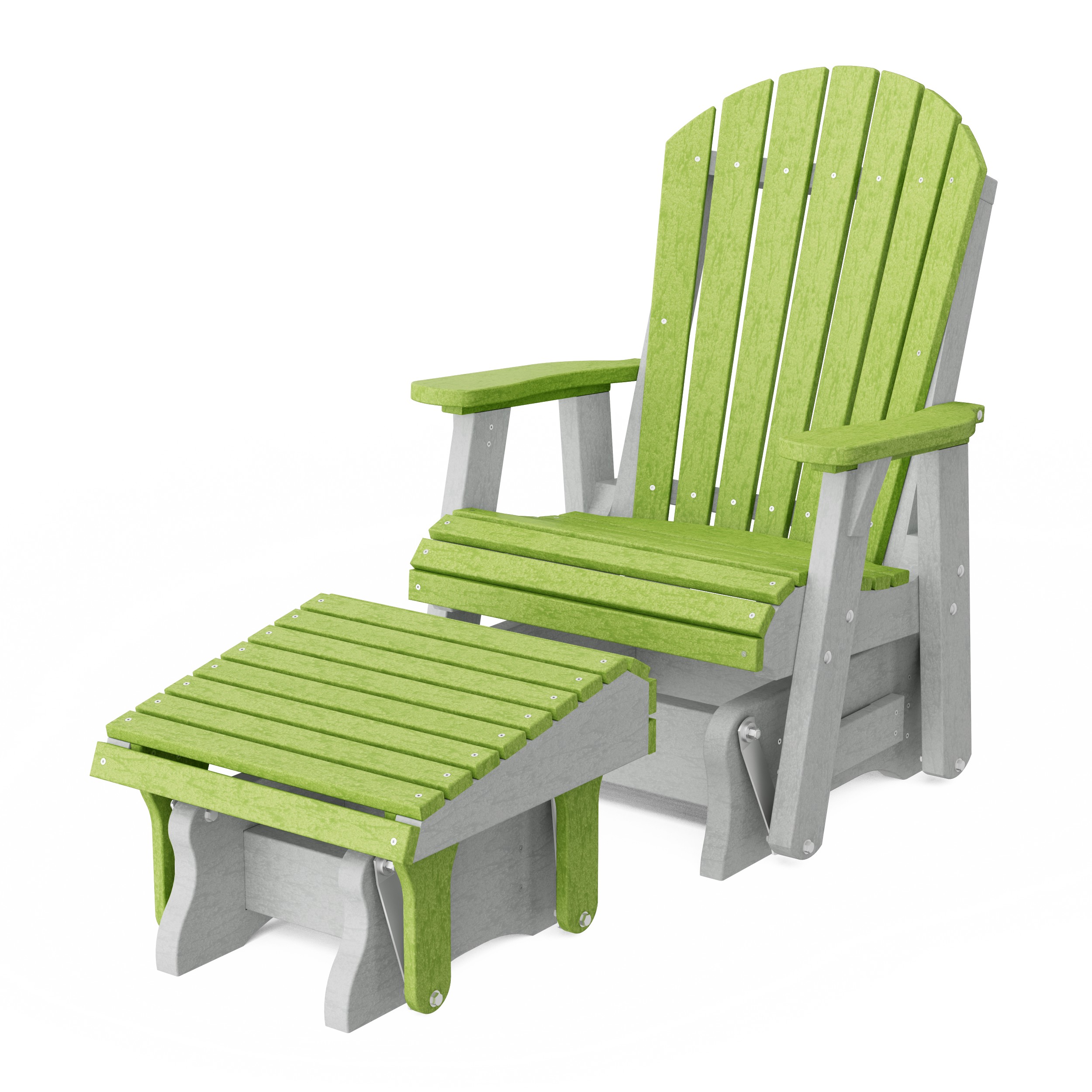 Heritage Adirondack Glider Chair with Ottoman Set