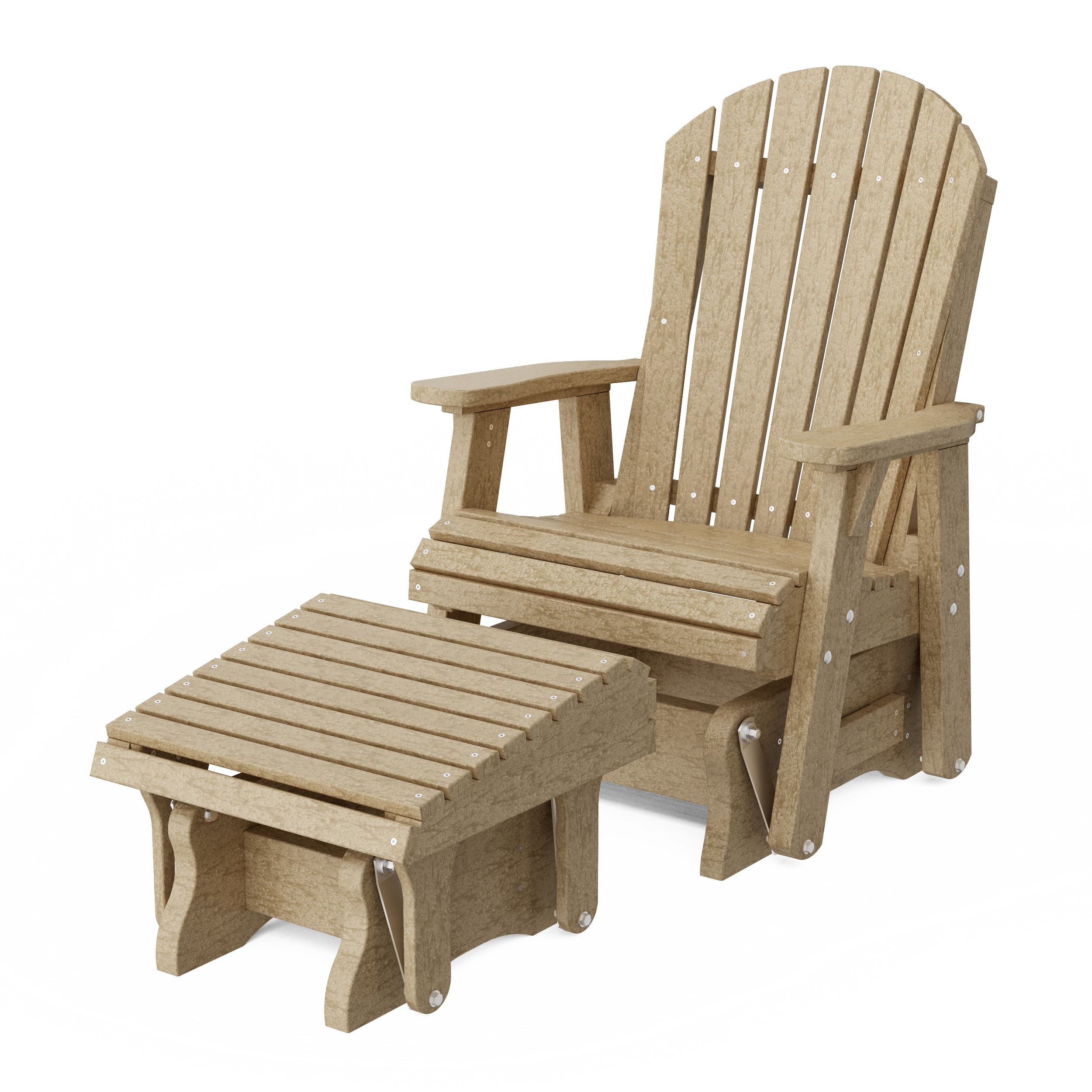 Heritage Adirondack Glider Chair with Ottoman Set