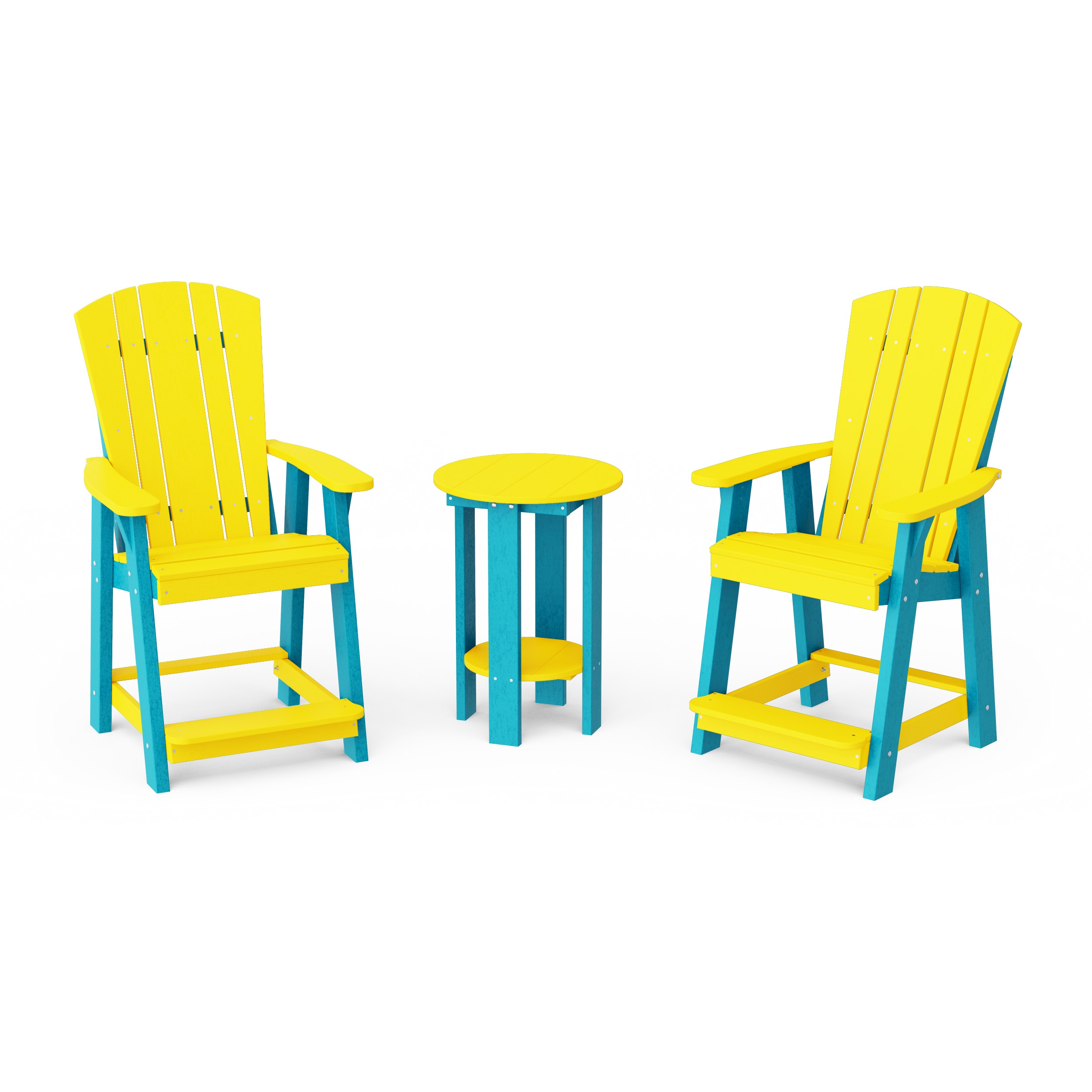 Heritage 3-Piece Balcony Counter Chair Set with Side Table