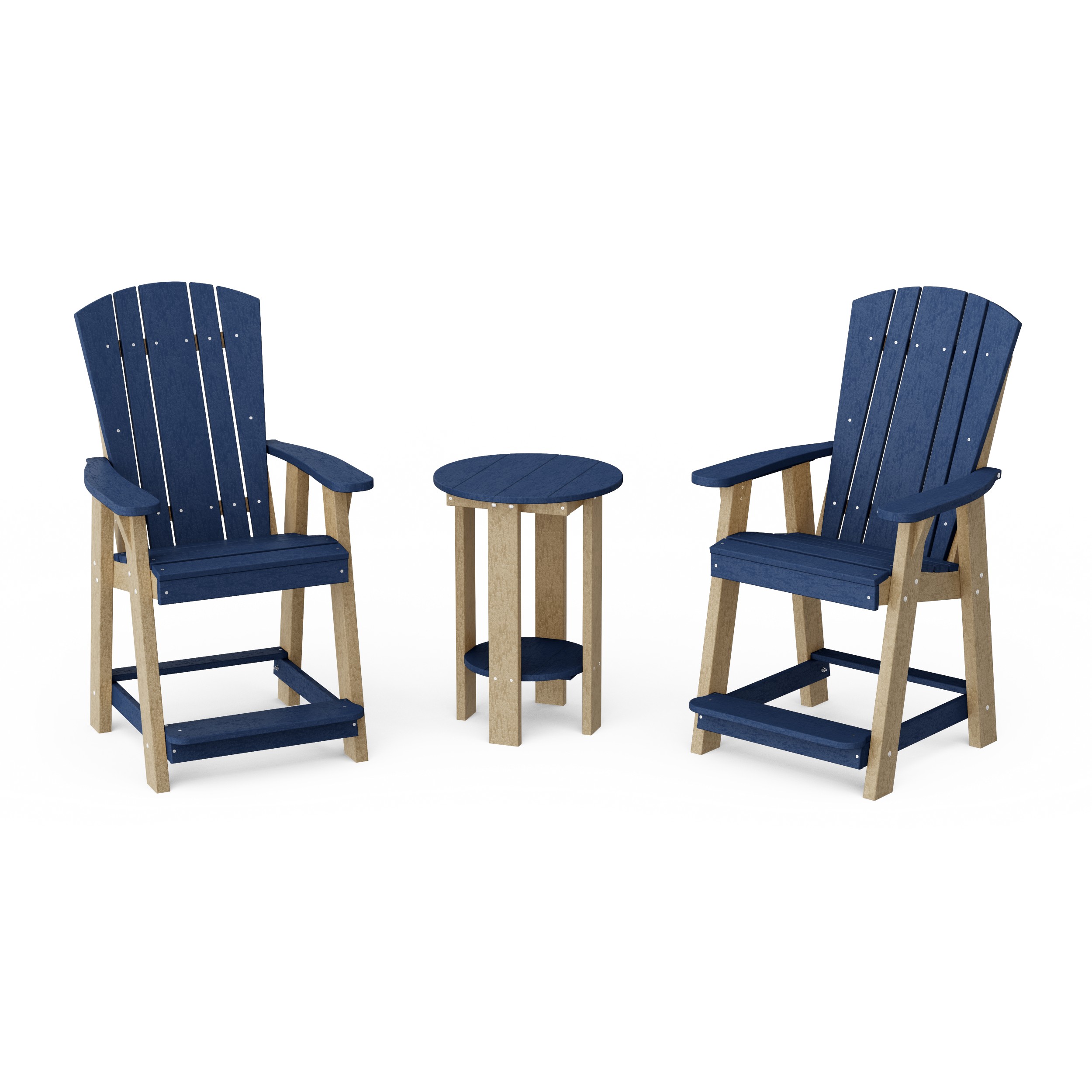 Heritage 3-Piece Balcony Counter Chair Set with Side Table