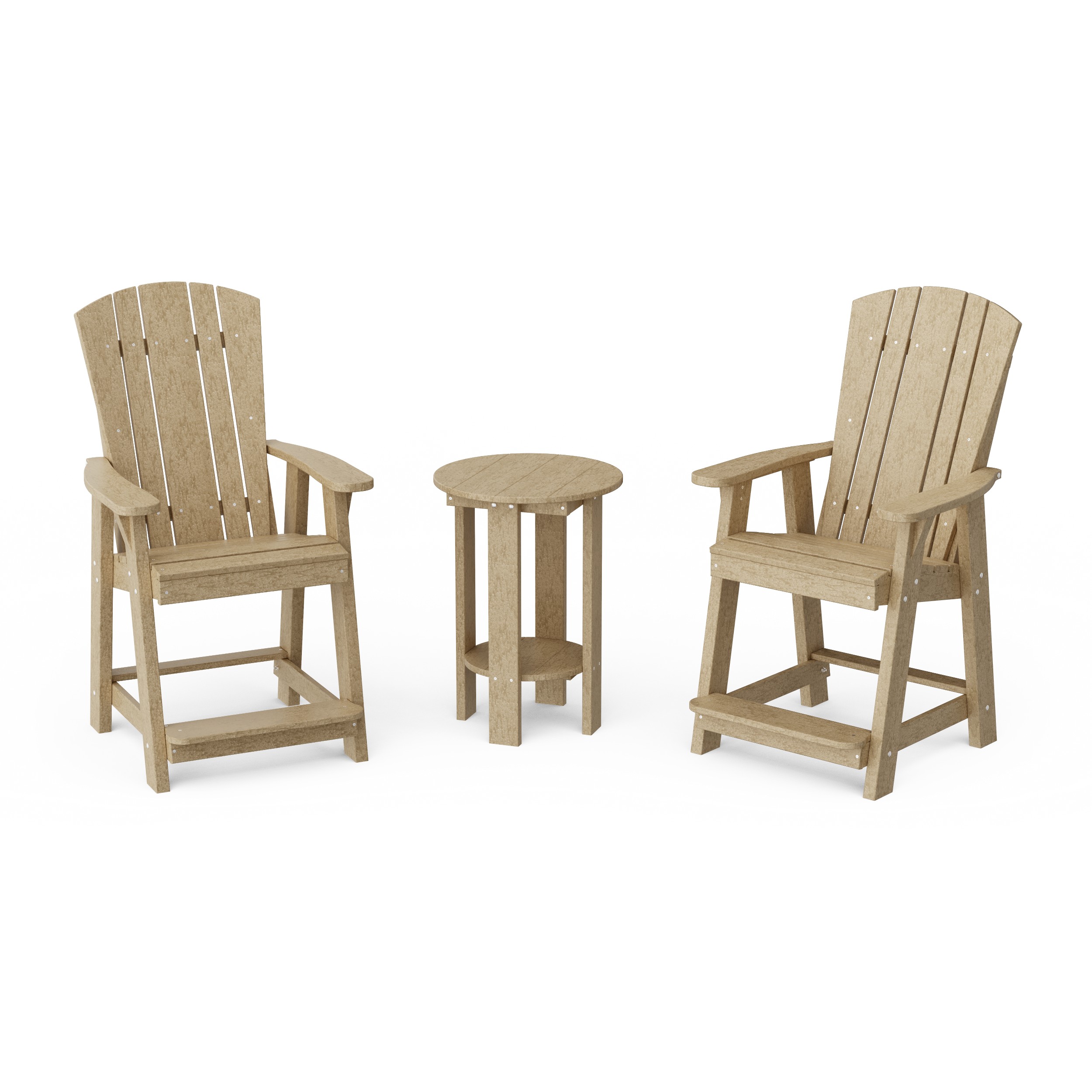 Heritage 3-Piece Balcony Counter Chair Set with Side Table