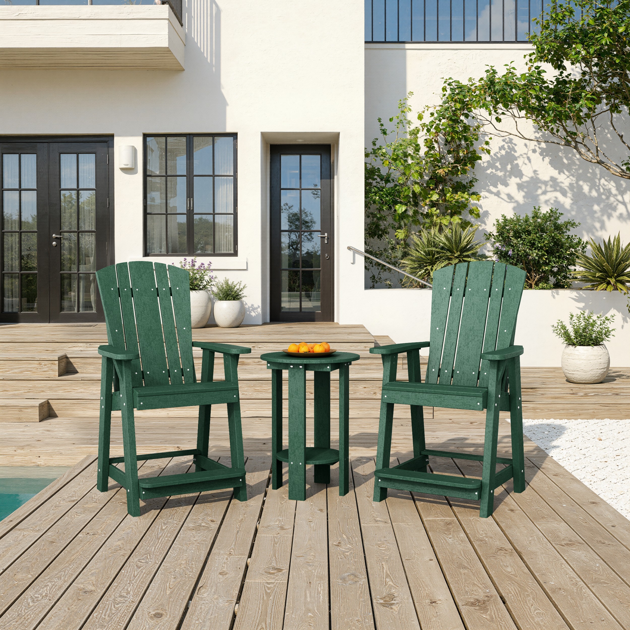Heritage 3-Piece Balcony Counter Chair Set with Side Table