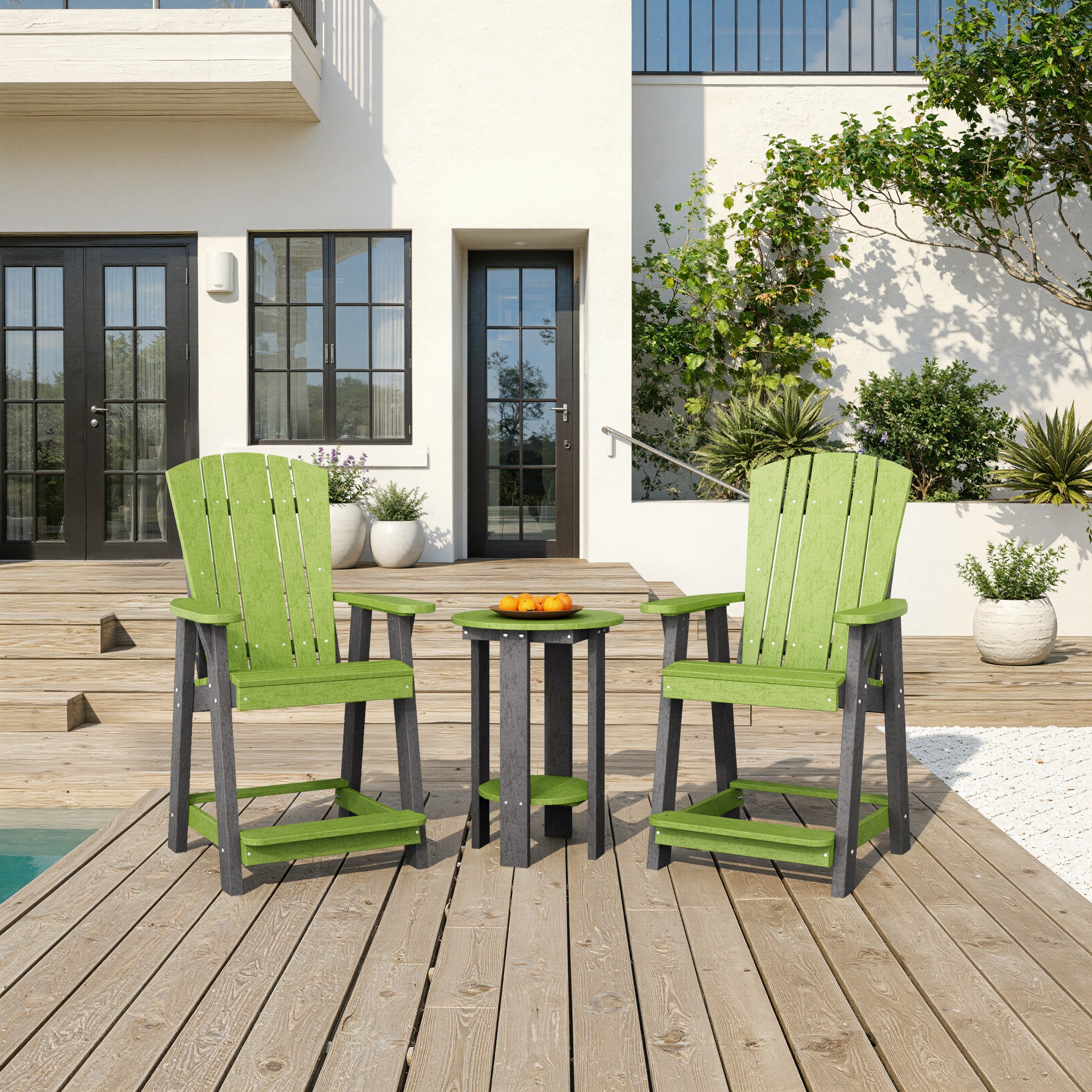 Heritage 3-Piece Balcony Counter Chair Set with Side Table