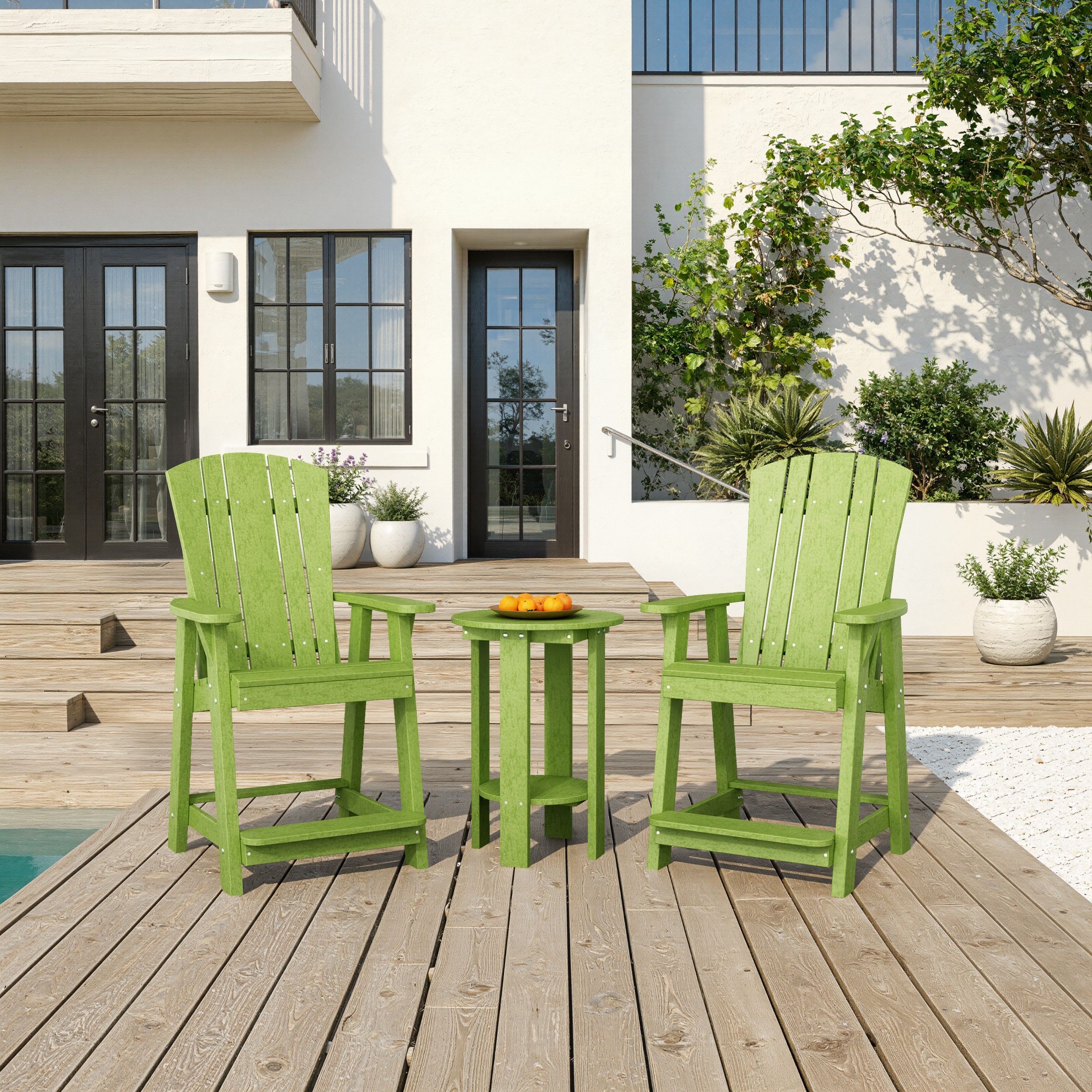 Heritage 3-Piece Balcony Counter Chair Set with Side Table