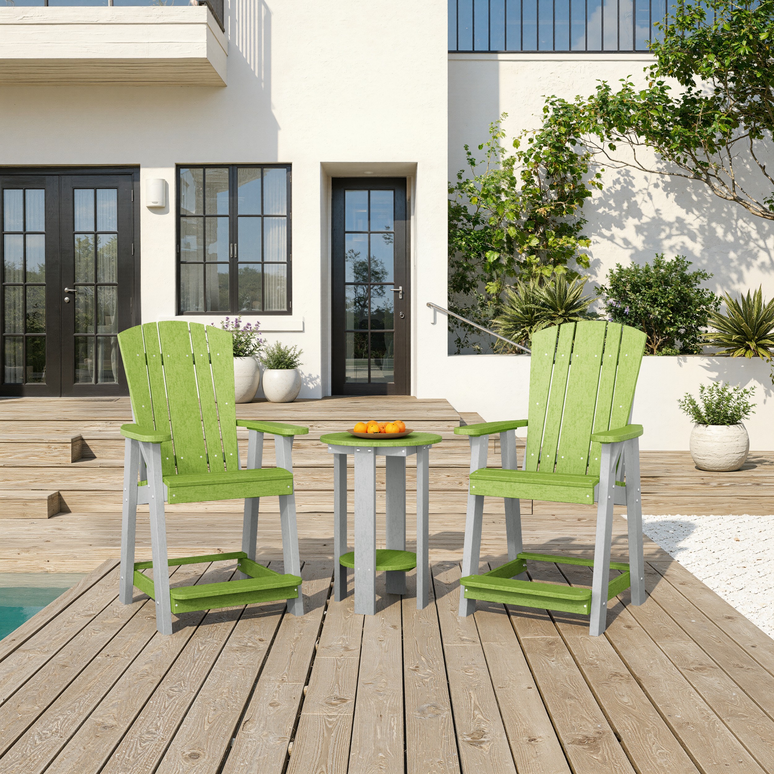 Heritage 3-Piece Balcony Counter Chair Set with Side Table