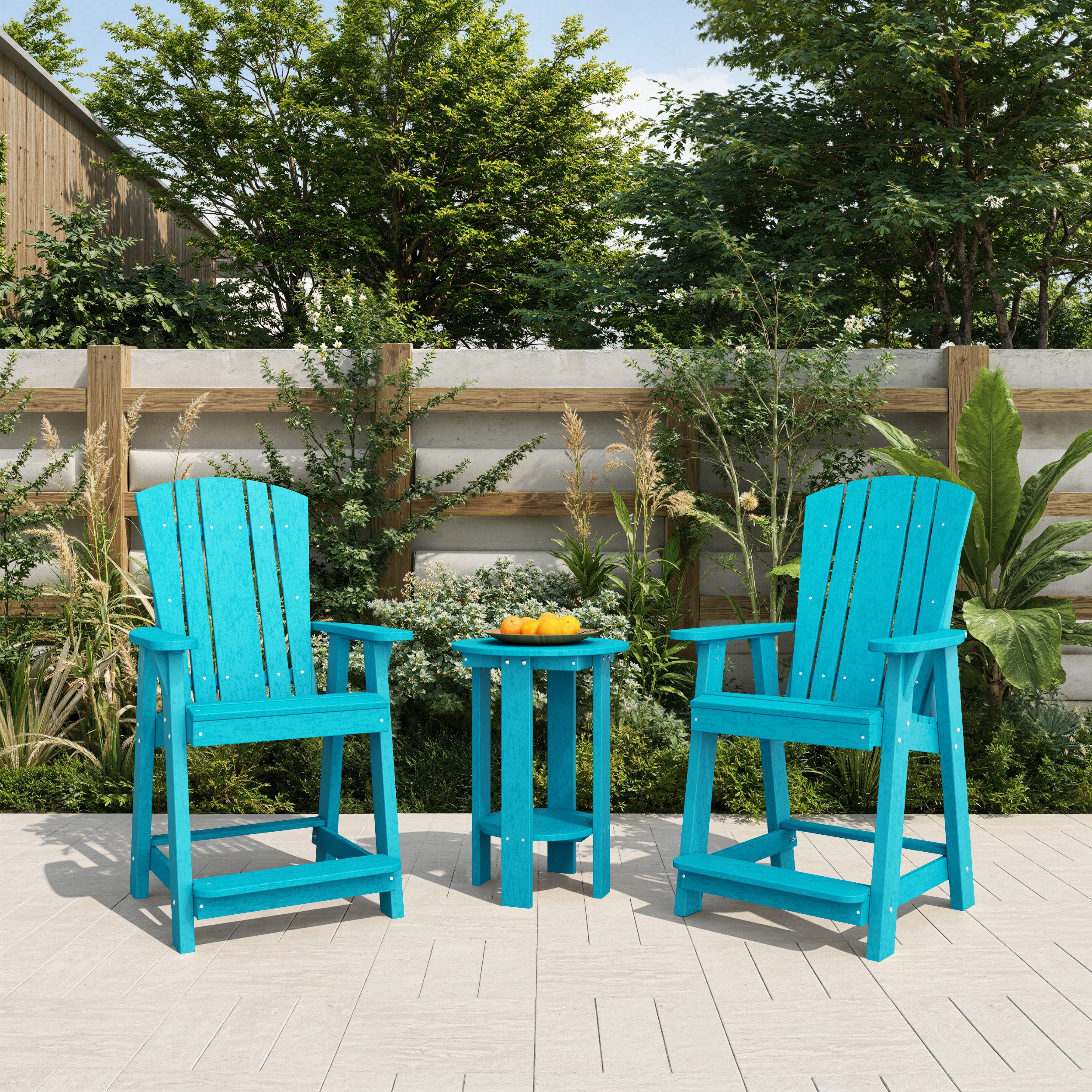 Heritage 3-Piece Balcony Counter Chair Set with Side Table