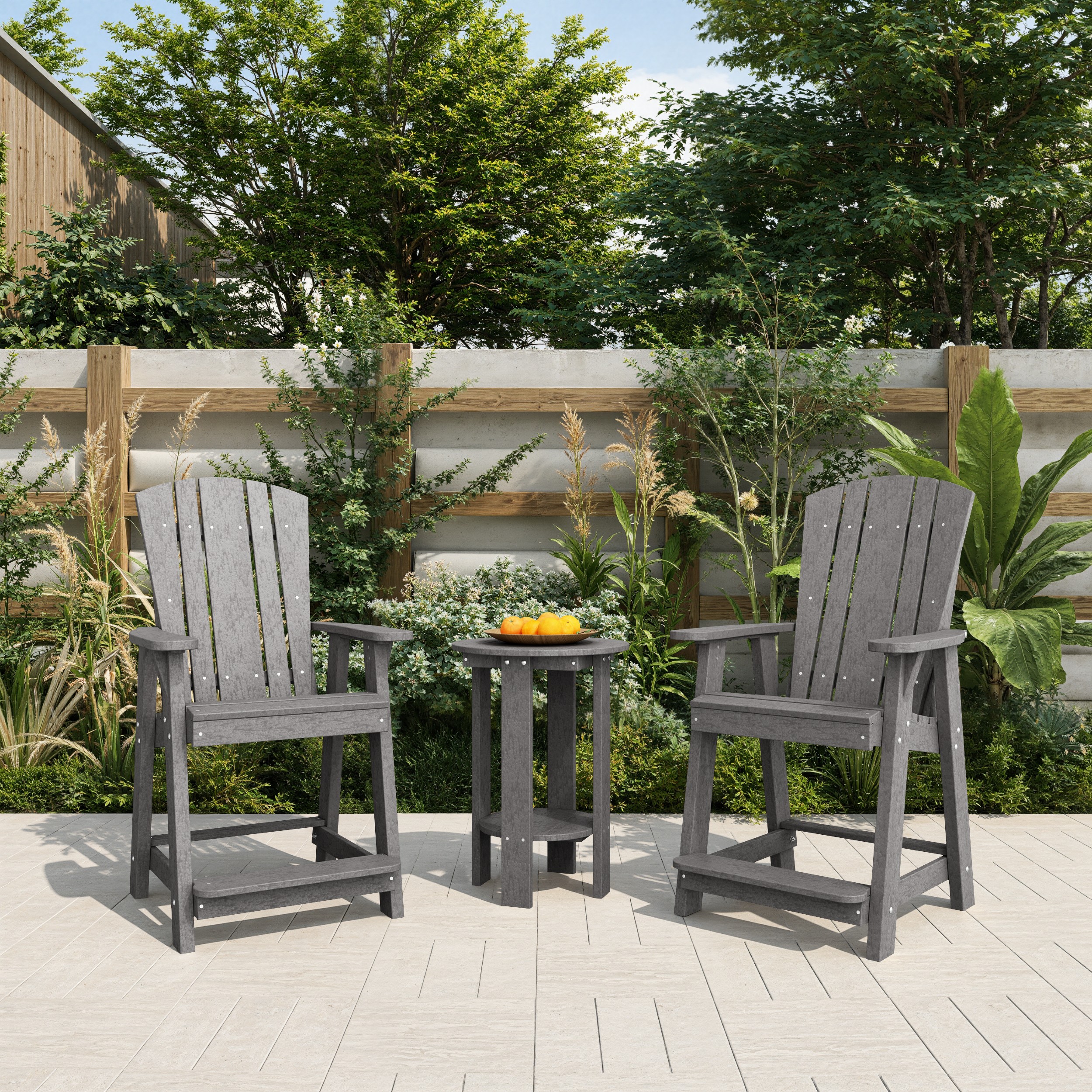 Heritage 3-Piece Balcony Counter Chair Set with Side Table