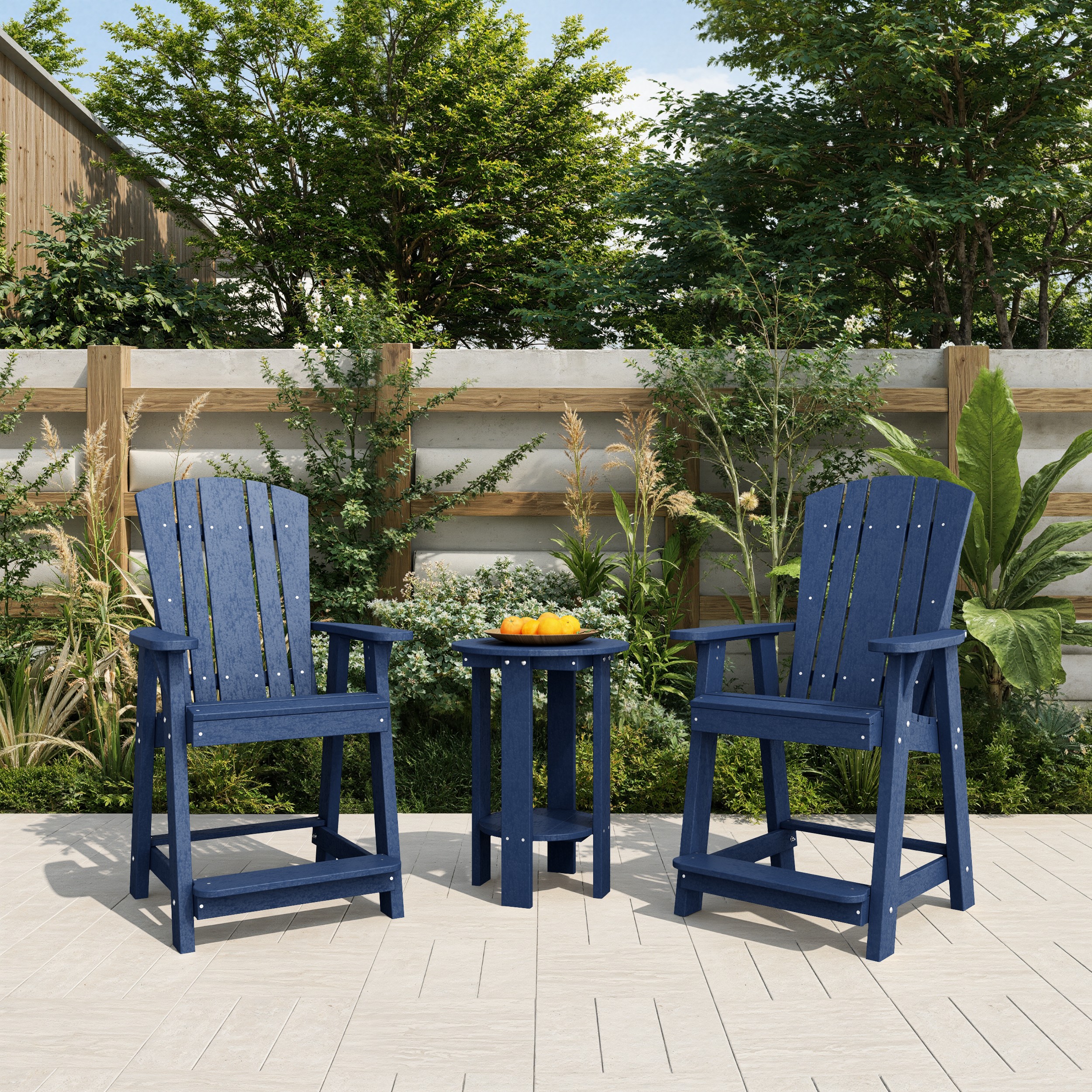 Heritage 3-Piece Balcony Counter Chair Set with Side Table