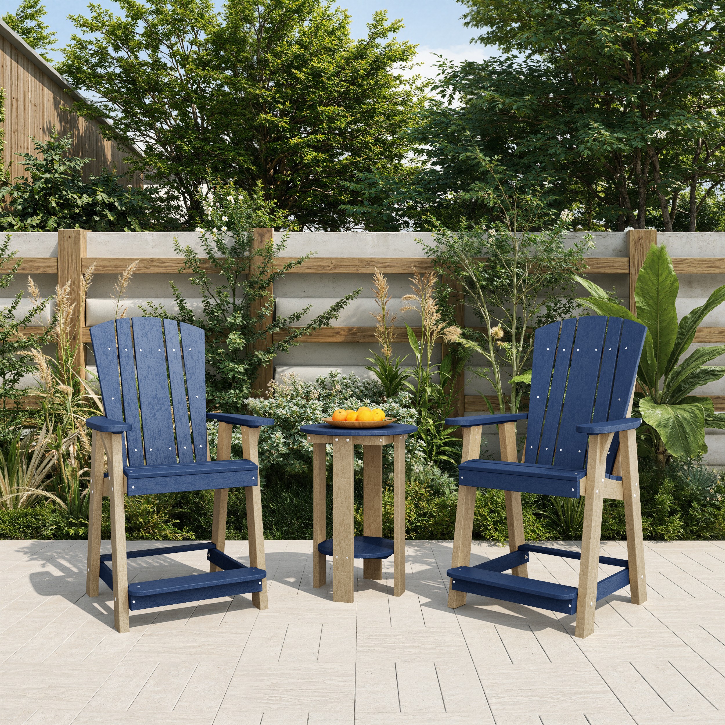 Heritage 3-Piece Balcony Counter Chair Set with Side Table