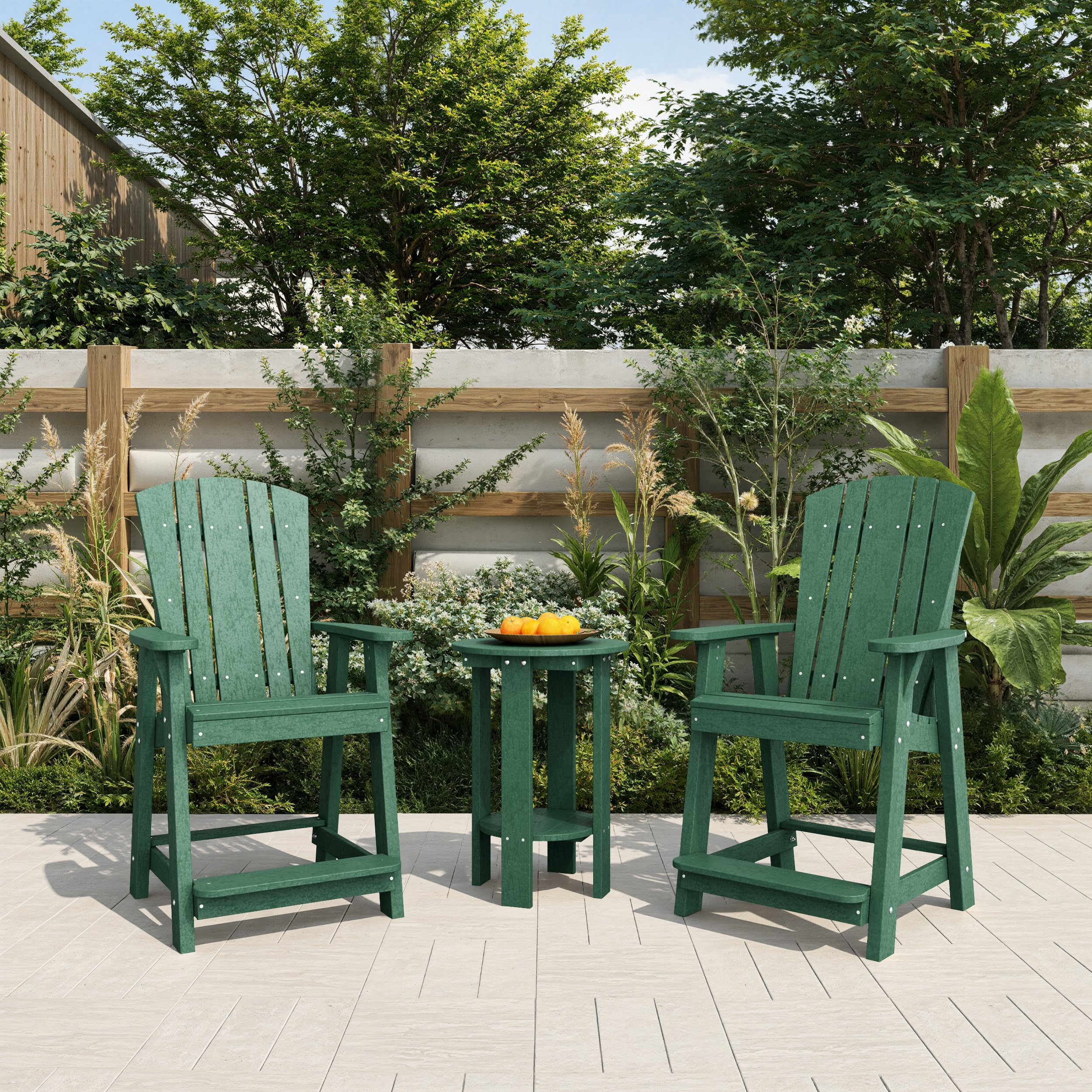Heritage 3-Piece Balcony Counter Chair Set with Side Table