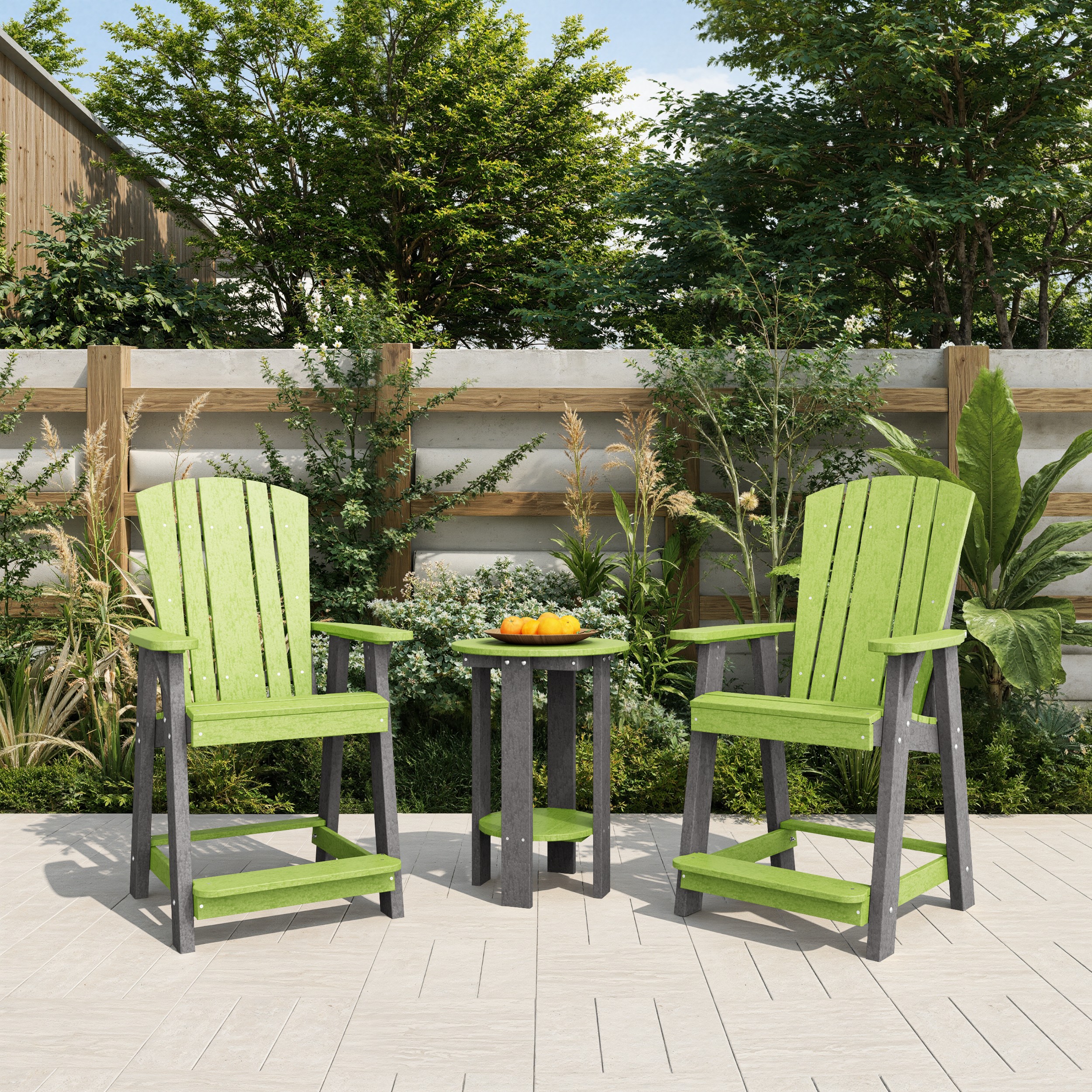 Heritage 3-Piece Balcony Counter Chair Set with Side Table