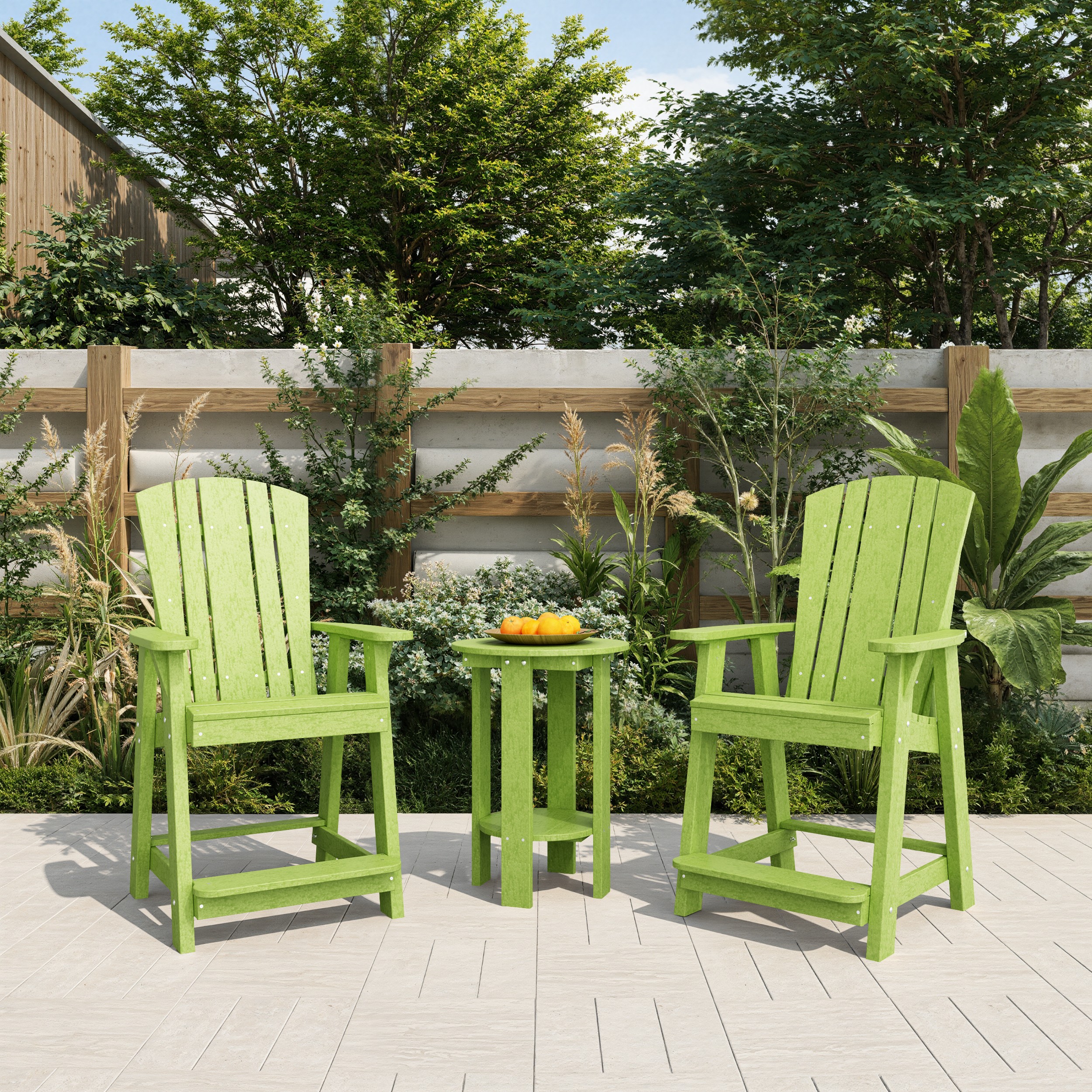 Heritage 3-Piece Balcony Counter Chair Set with Side Table