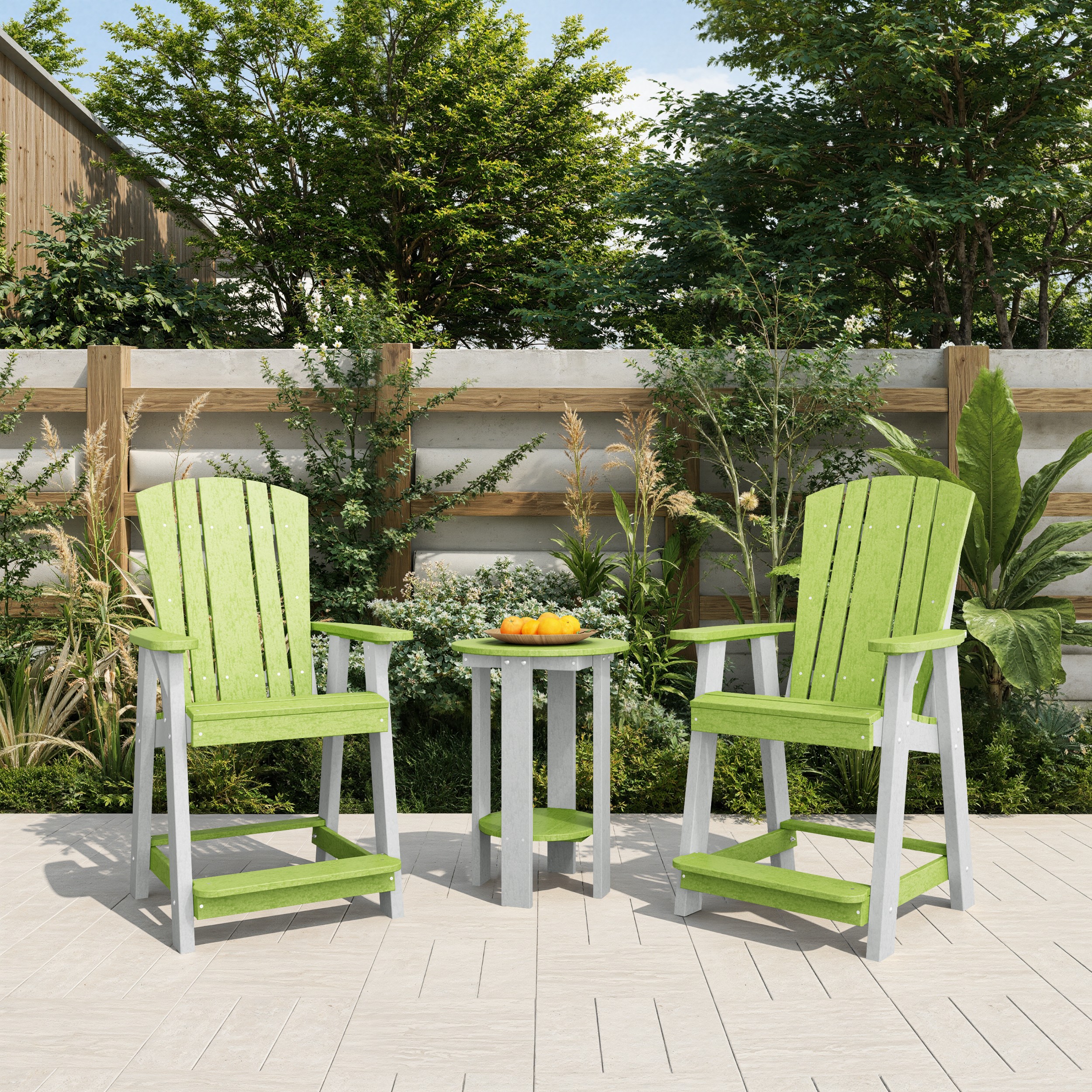 Heritage 3-Piece Balcony Counter Chair Set with Side Table
