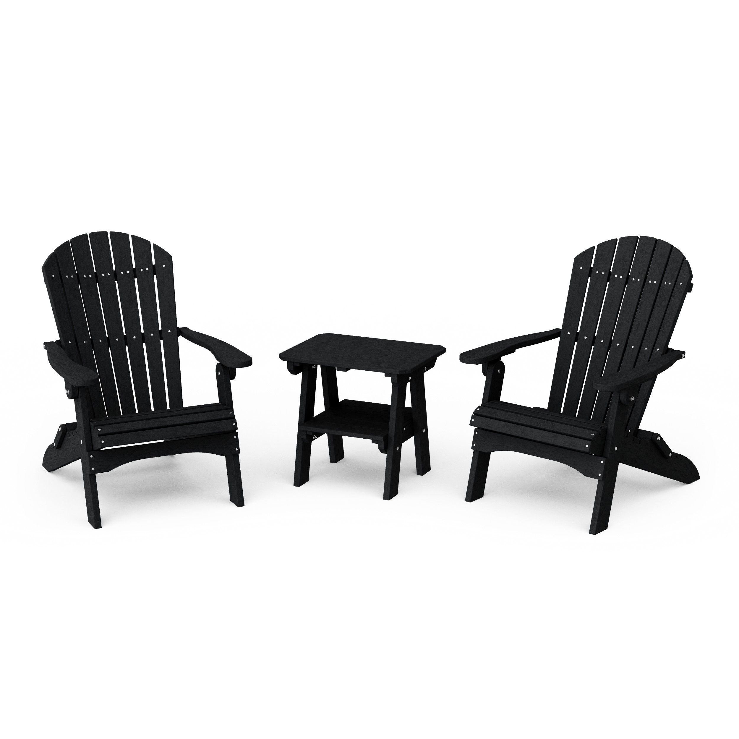 Heritage 3-Piece Folding Adirondack Set with 22" Side Table