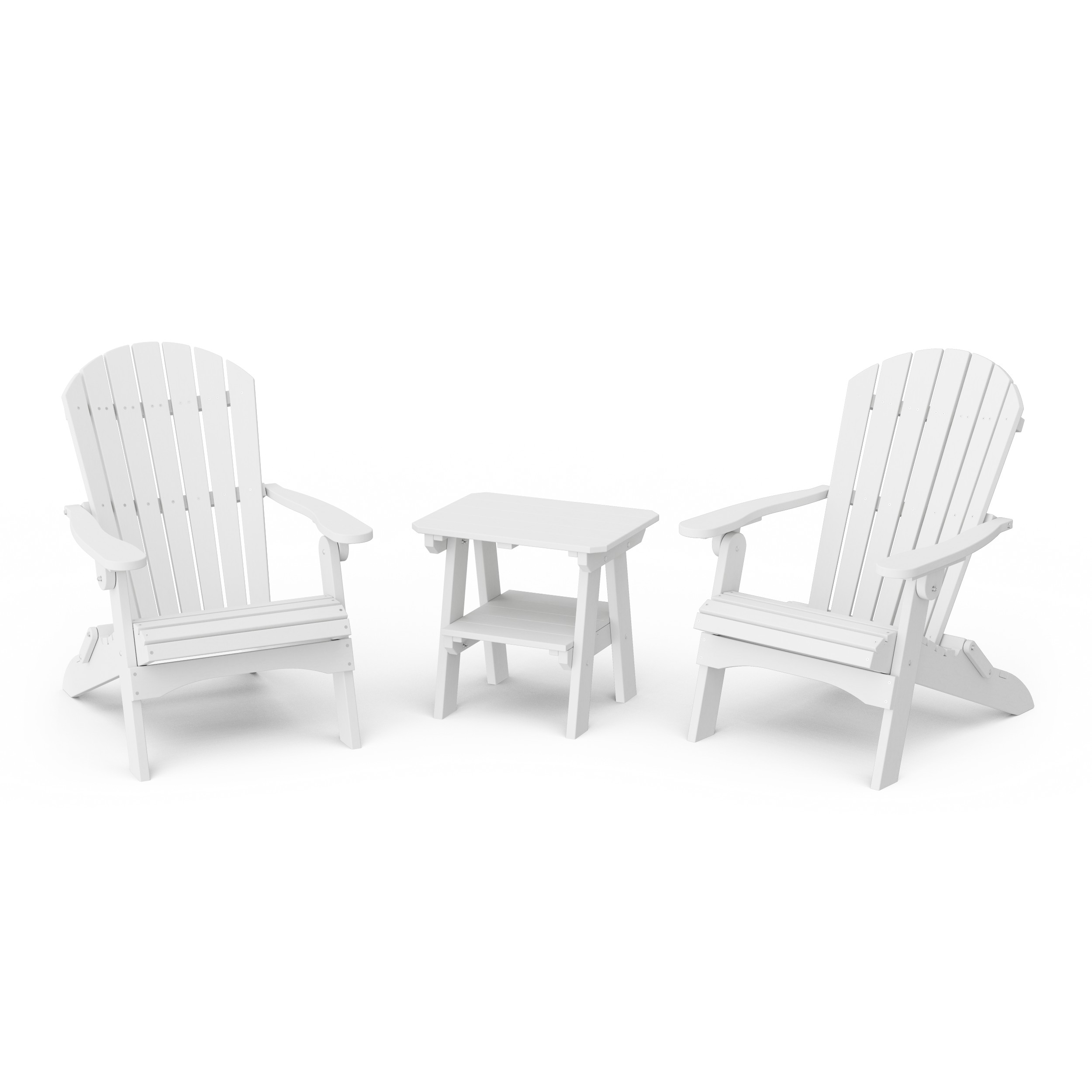 Heritage 3-Piece Folding Adirondack Set with 22" Side Table