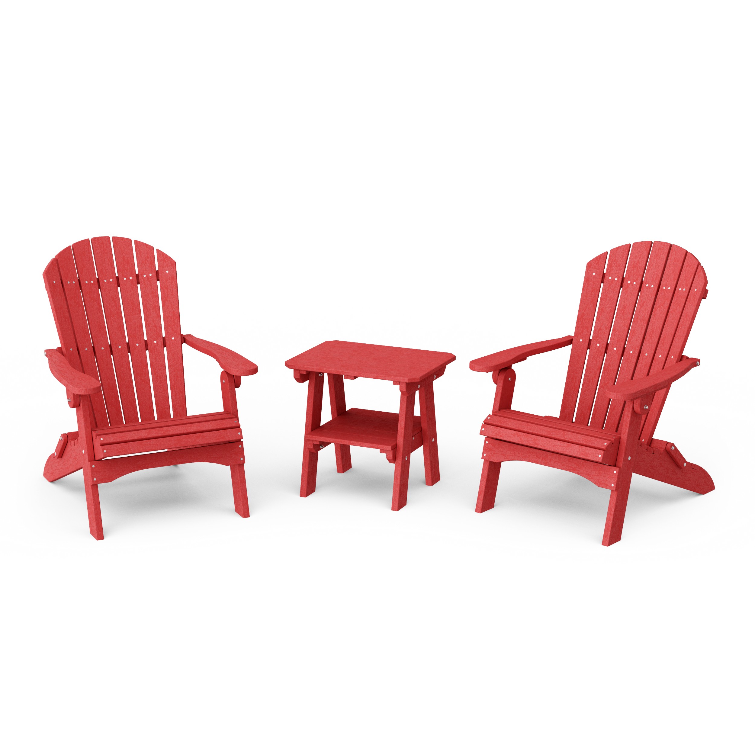 Heritage 3-Piece Folding Adirondack Set with 22" Side Table