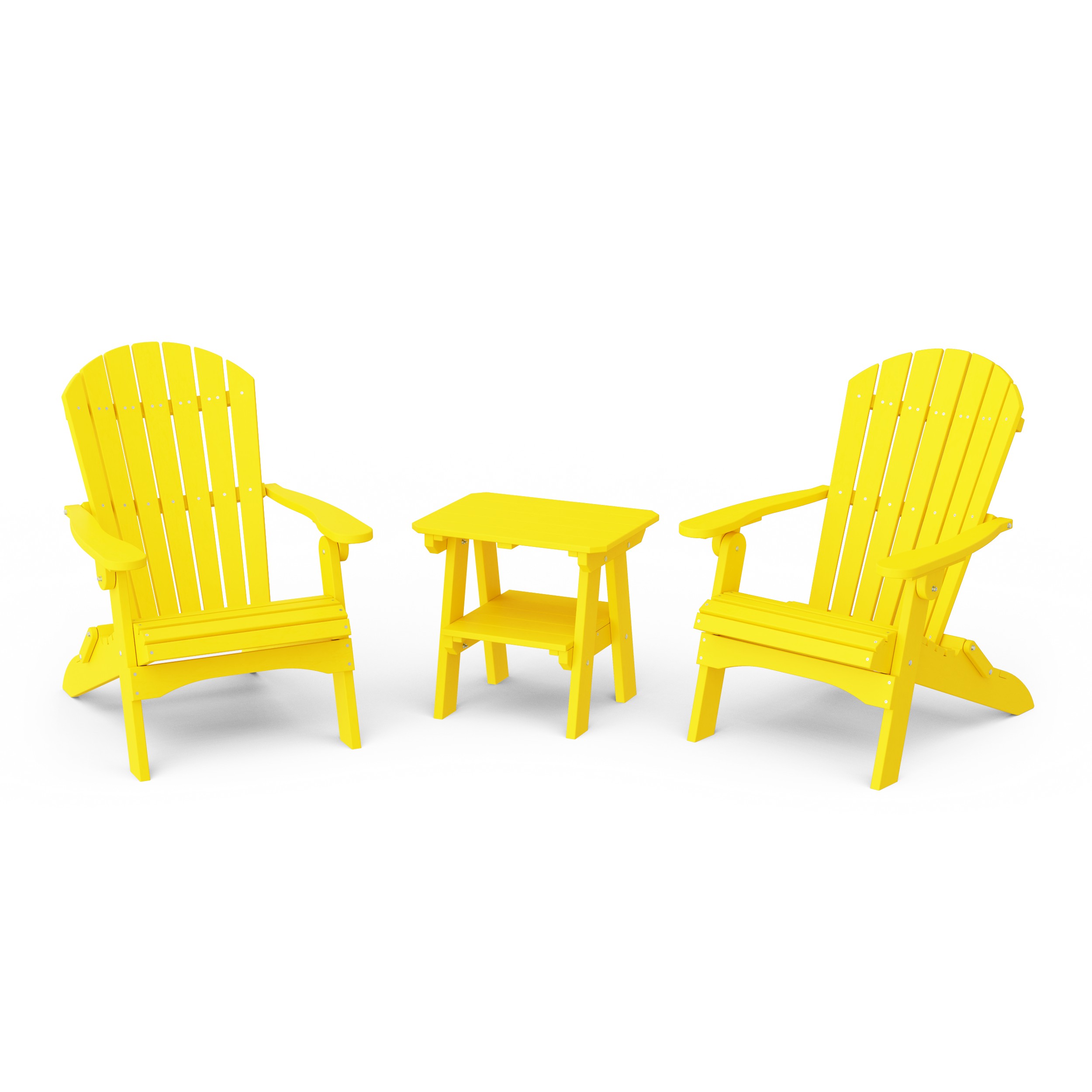 Heritage 3-Piece Folding Adirondack Set with 22" Side Table