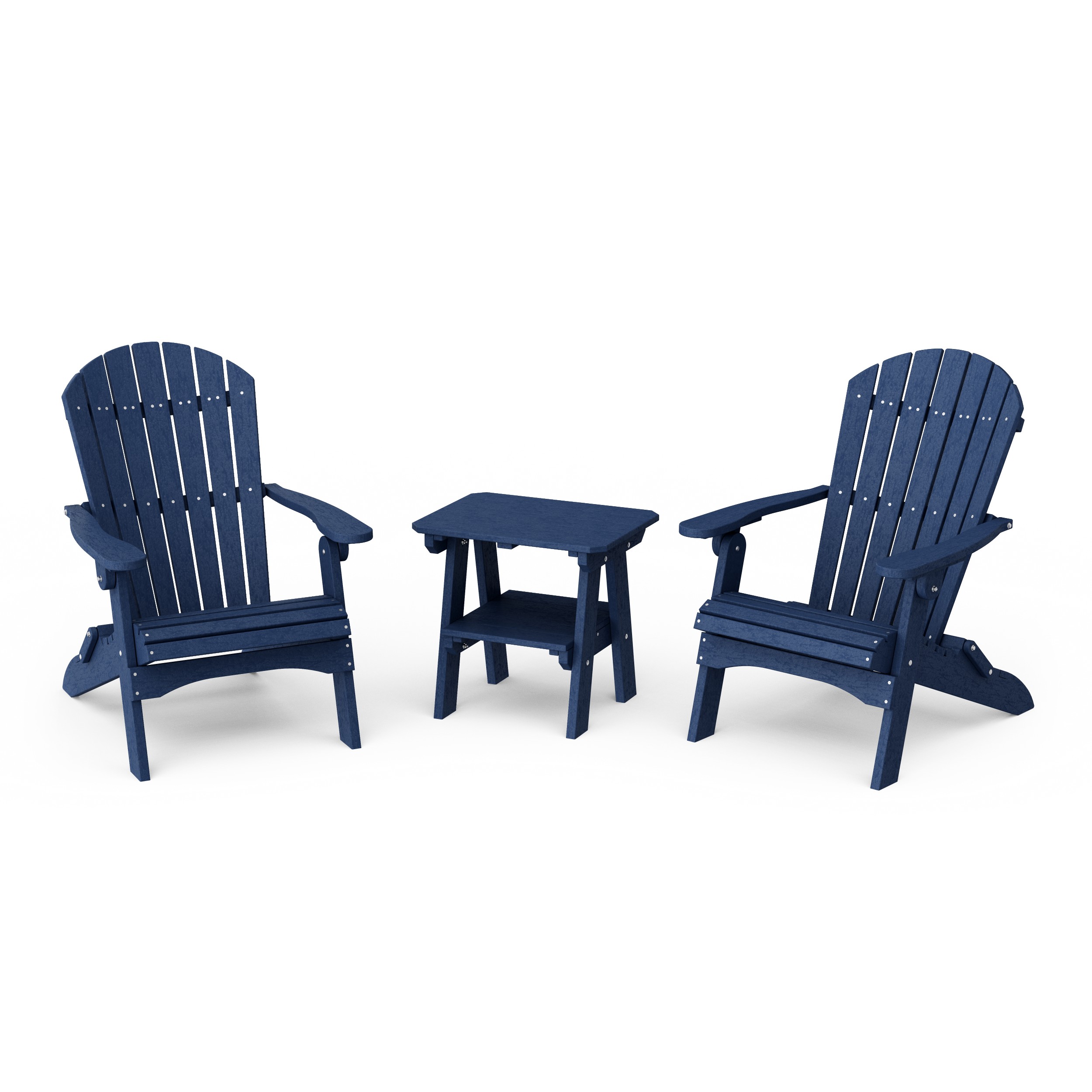Heritage 3-Piece Folding Adirondack Set with 22" Side Table