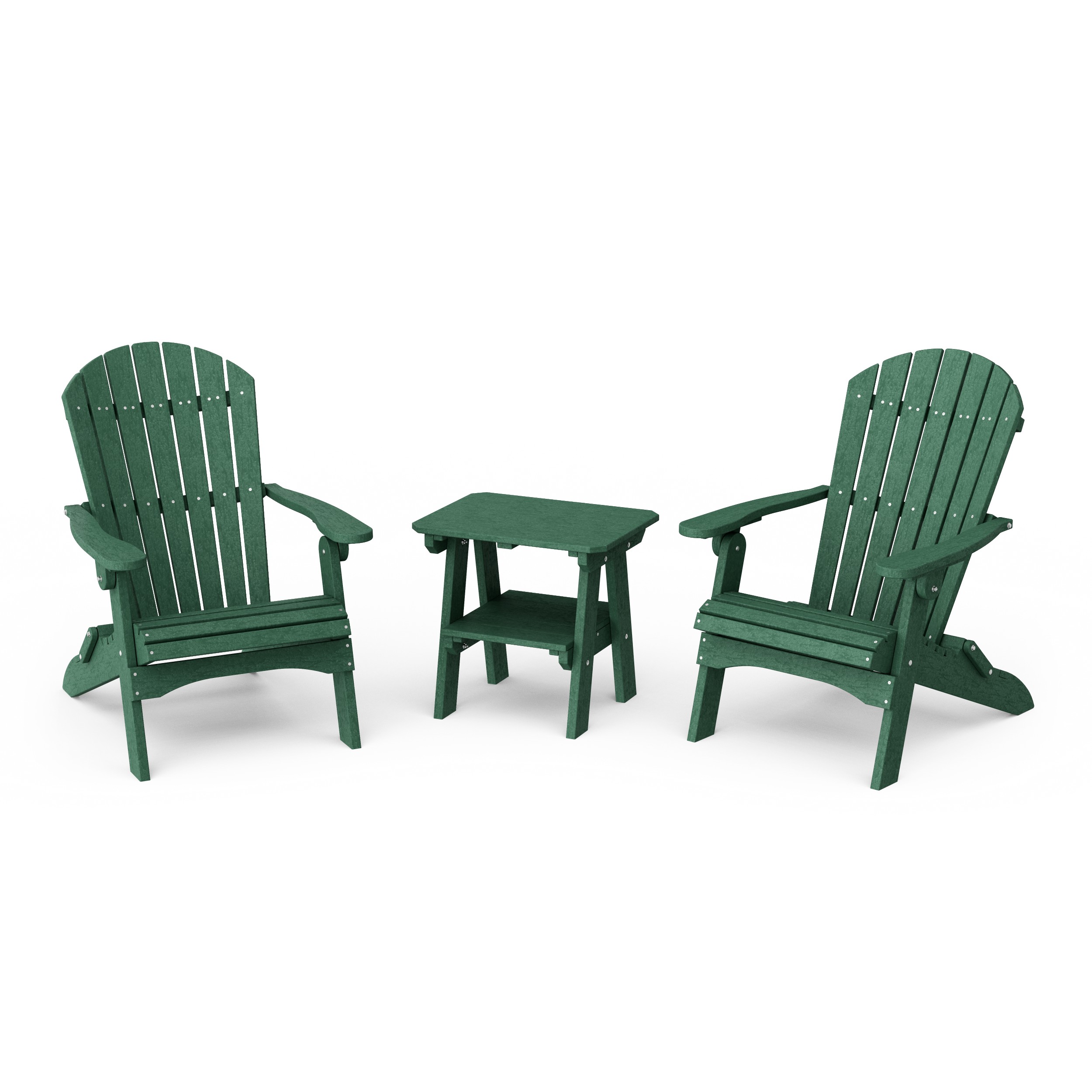 Heritage 3-Piece Folding Adirondack Set with 22" Side Table