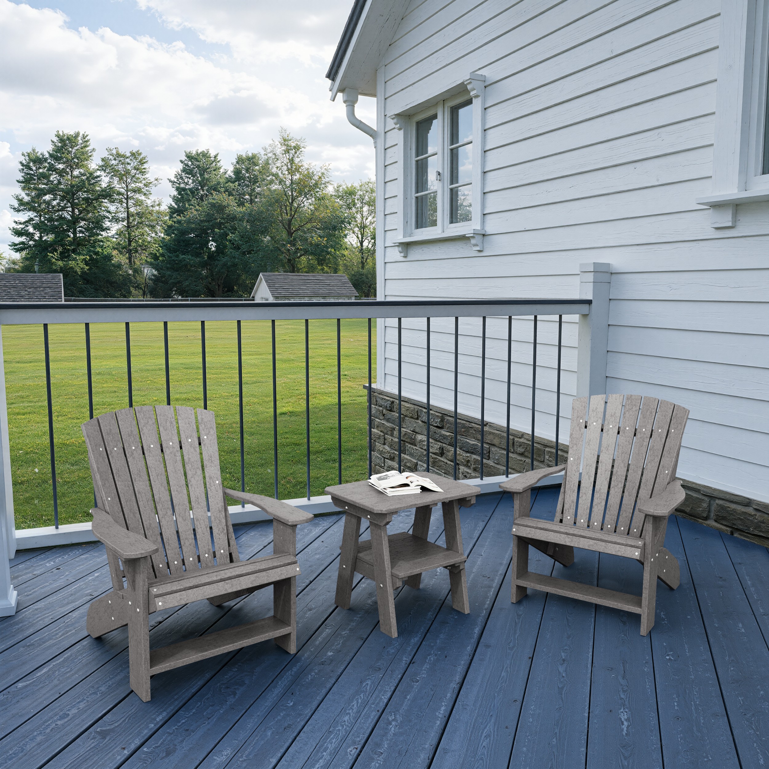 Heritage 3-Piece Adirondack Chair Set with Side Table
