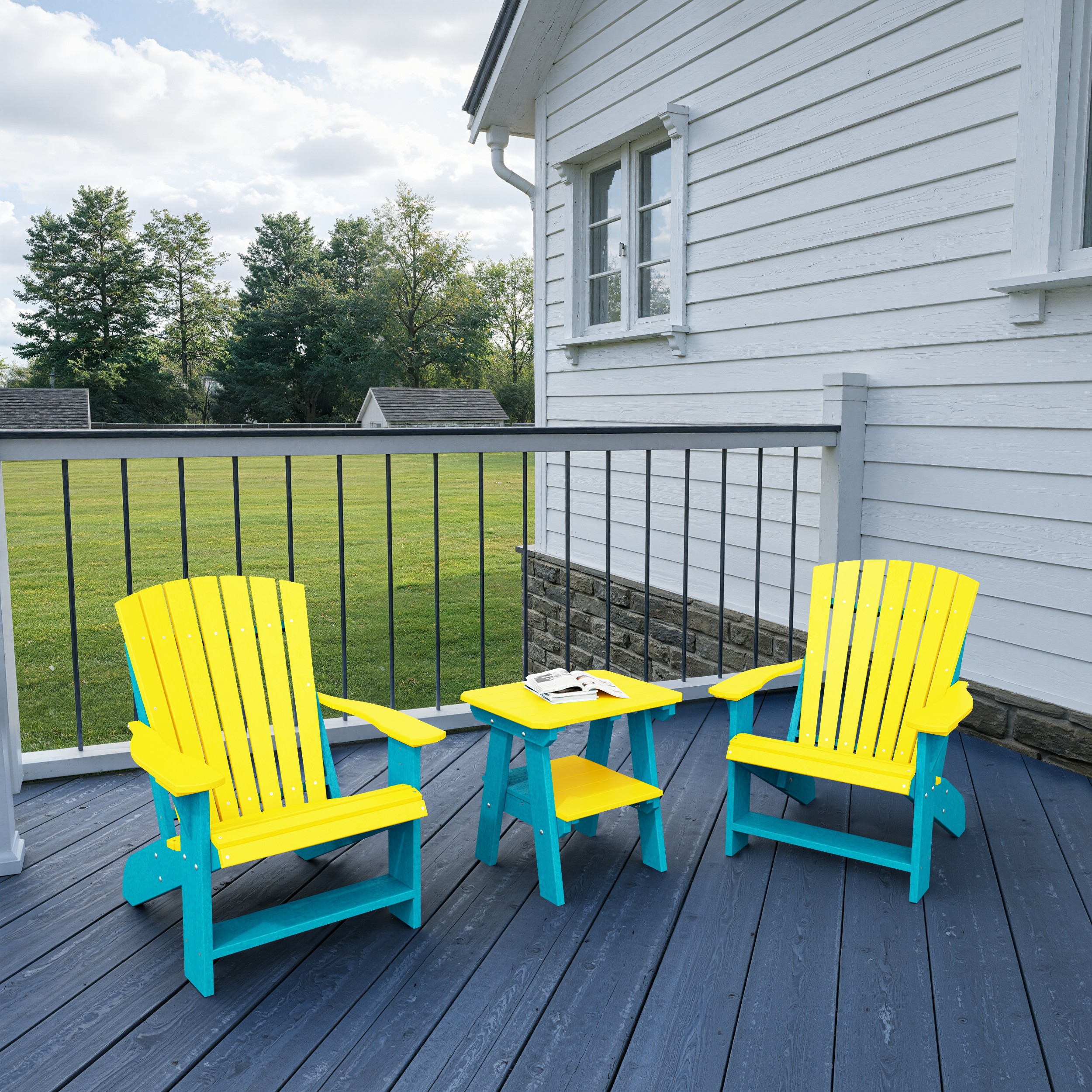 Heritage 3-Piece Adirondack Chair Set with Side Table