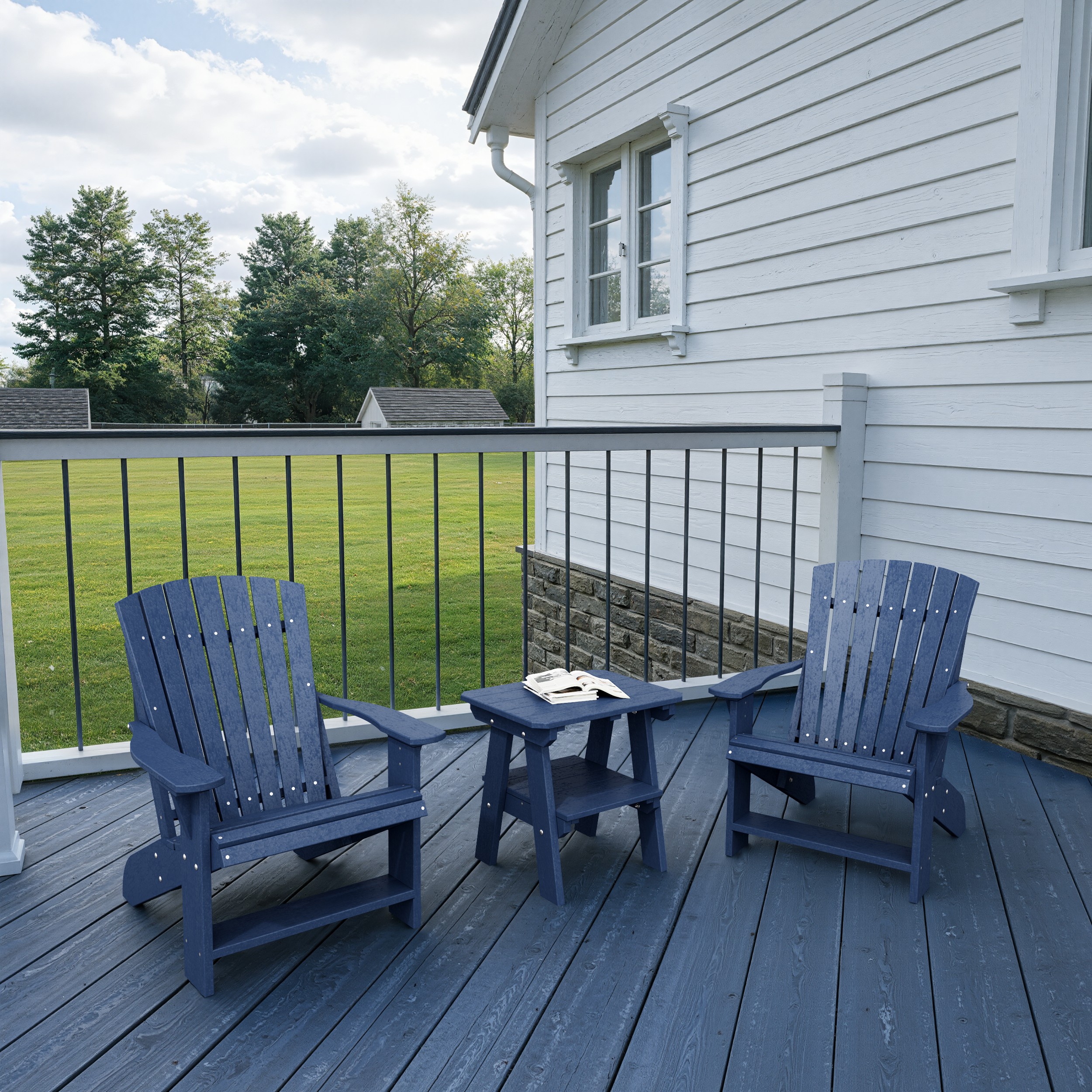 Heritage 3-Piece Adirondack Chair Set with Side Table