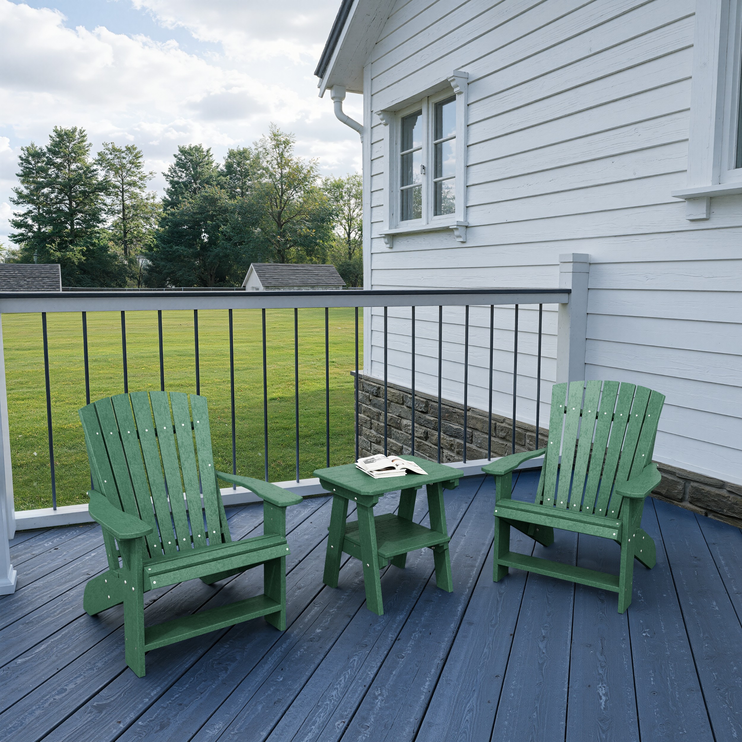 Heritage 3-Piece Adirondack Chair Set with Side Table