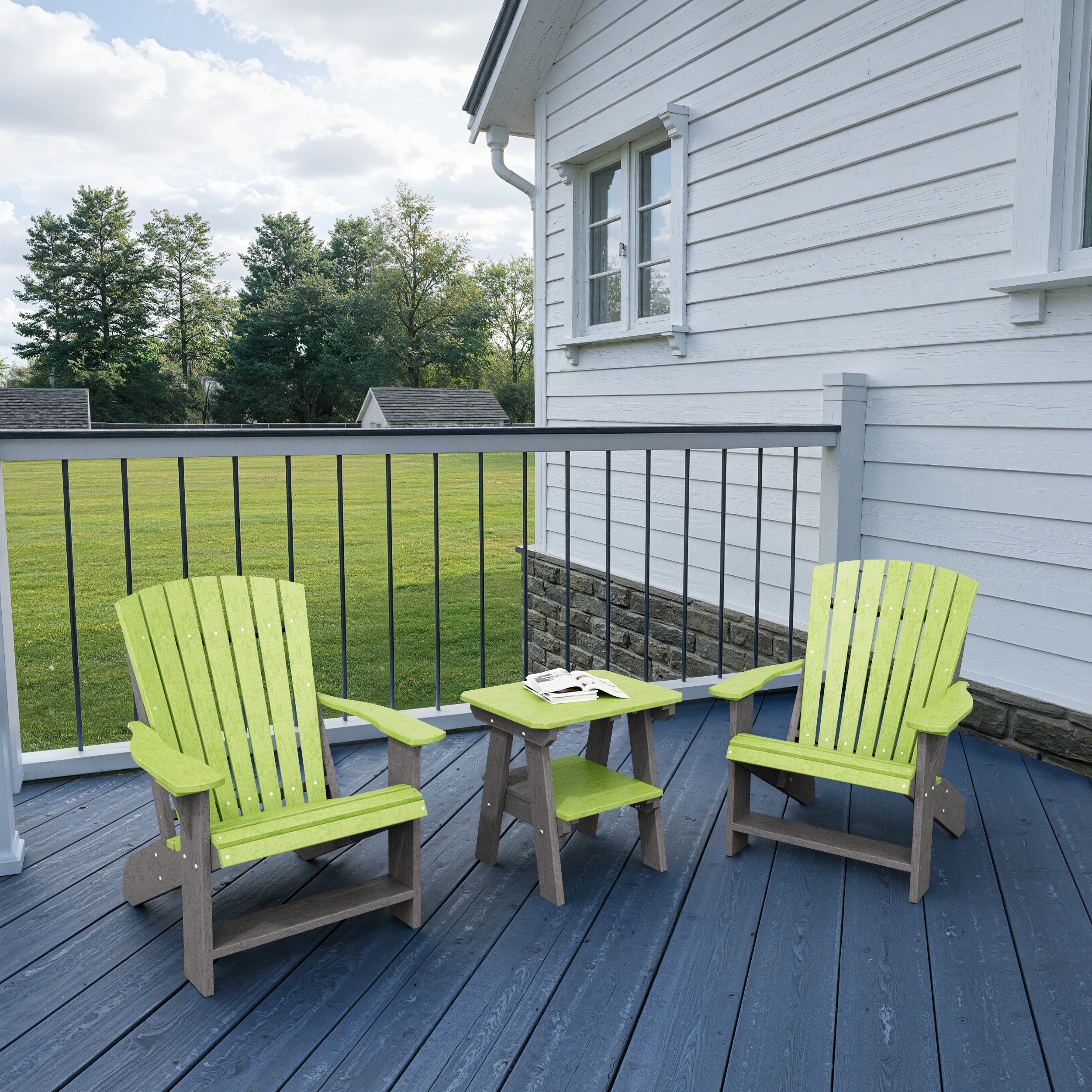 Heritage 3-Piece Adirondack Chair Set with Side Table