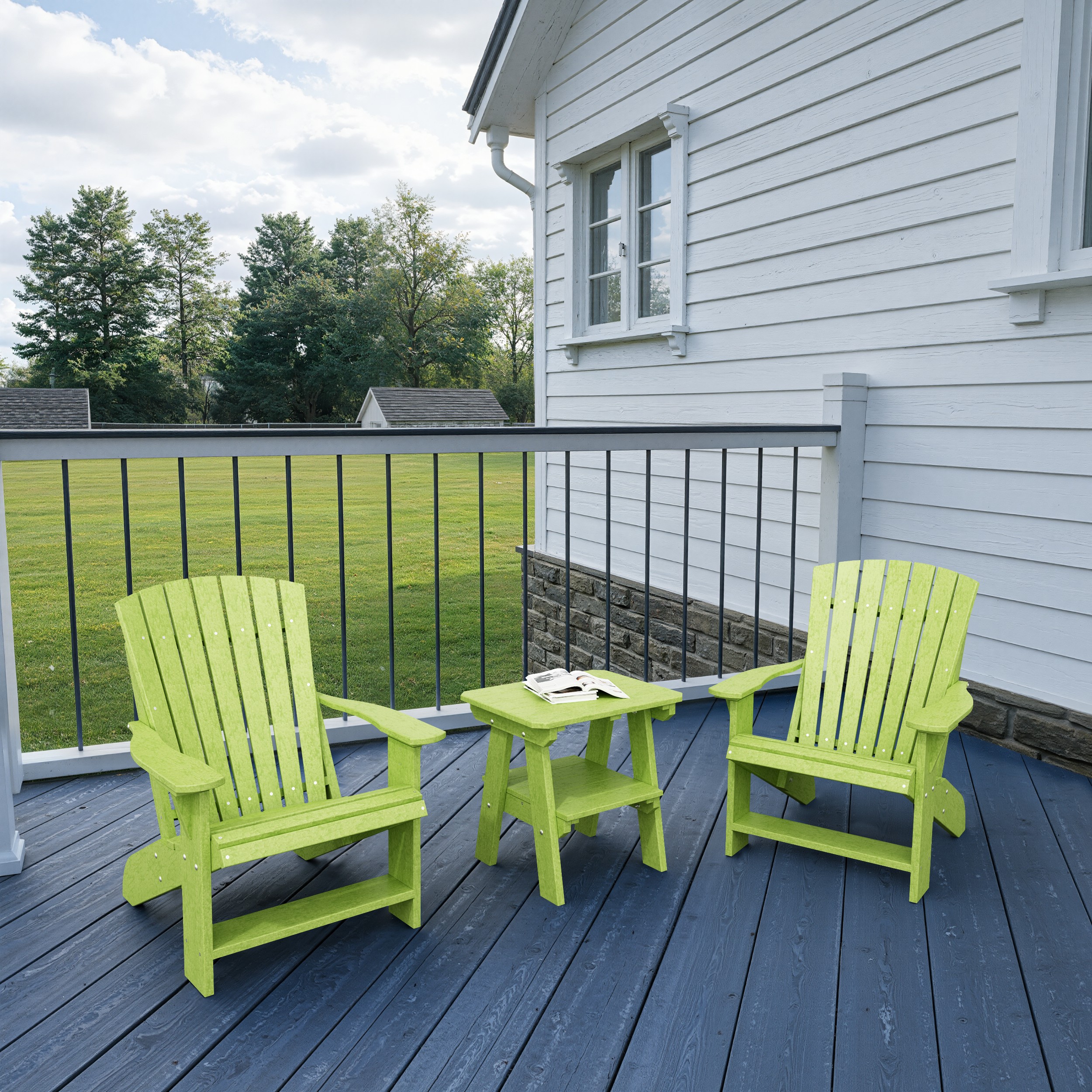 Heritage 3-Piece Adirondack Chair Set with Side Table
