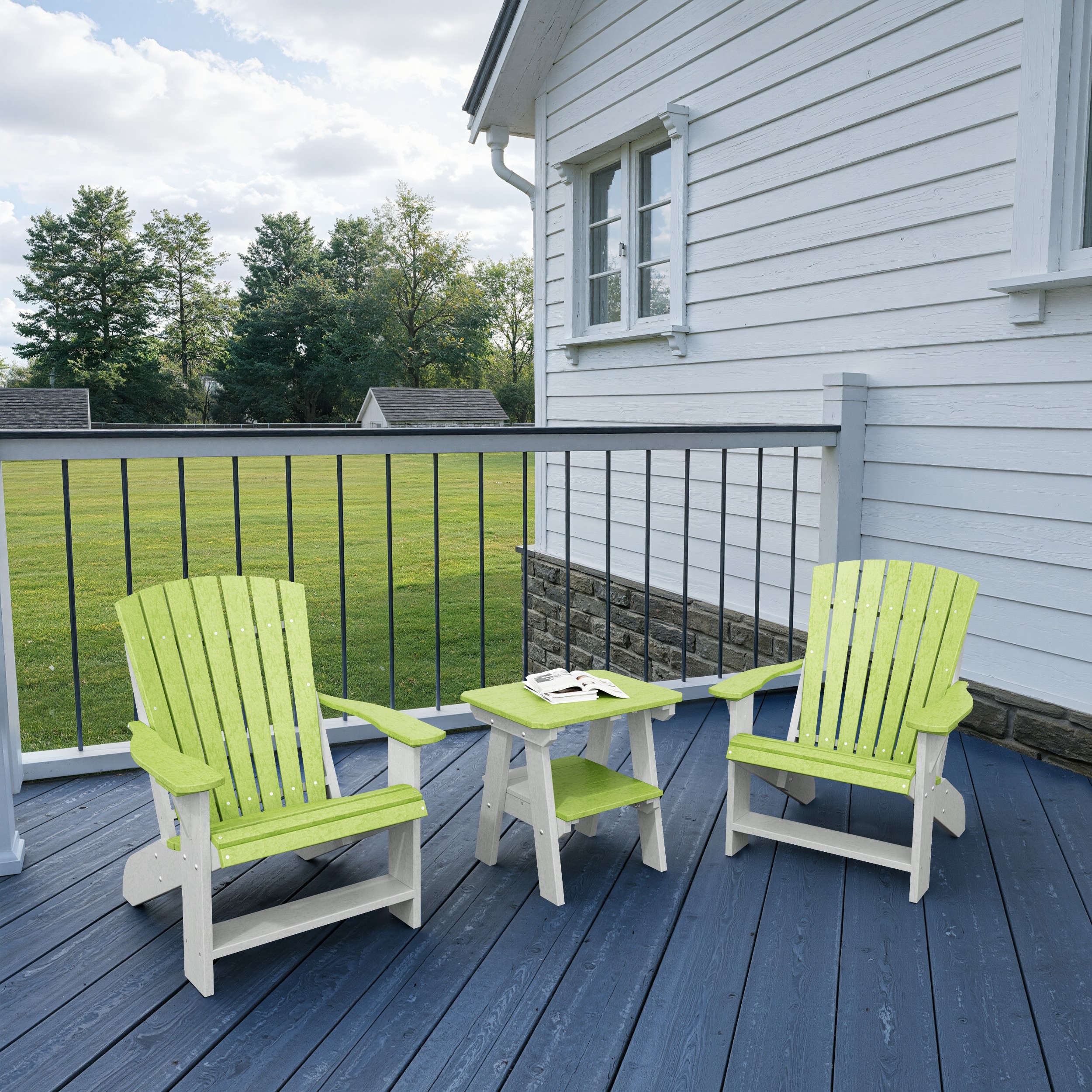 Heritage 3-Piece Adirondack Chair Set with Side Table