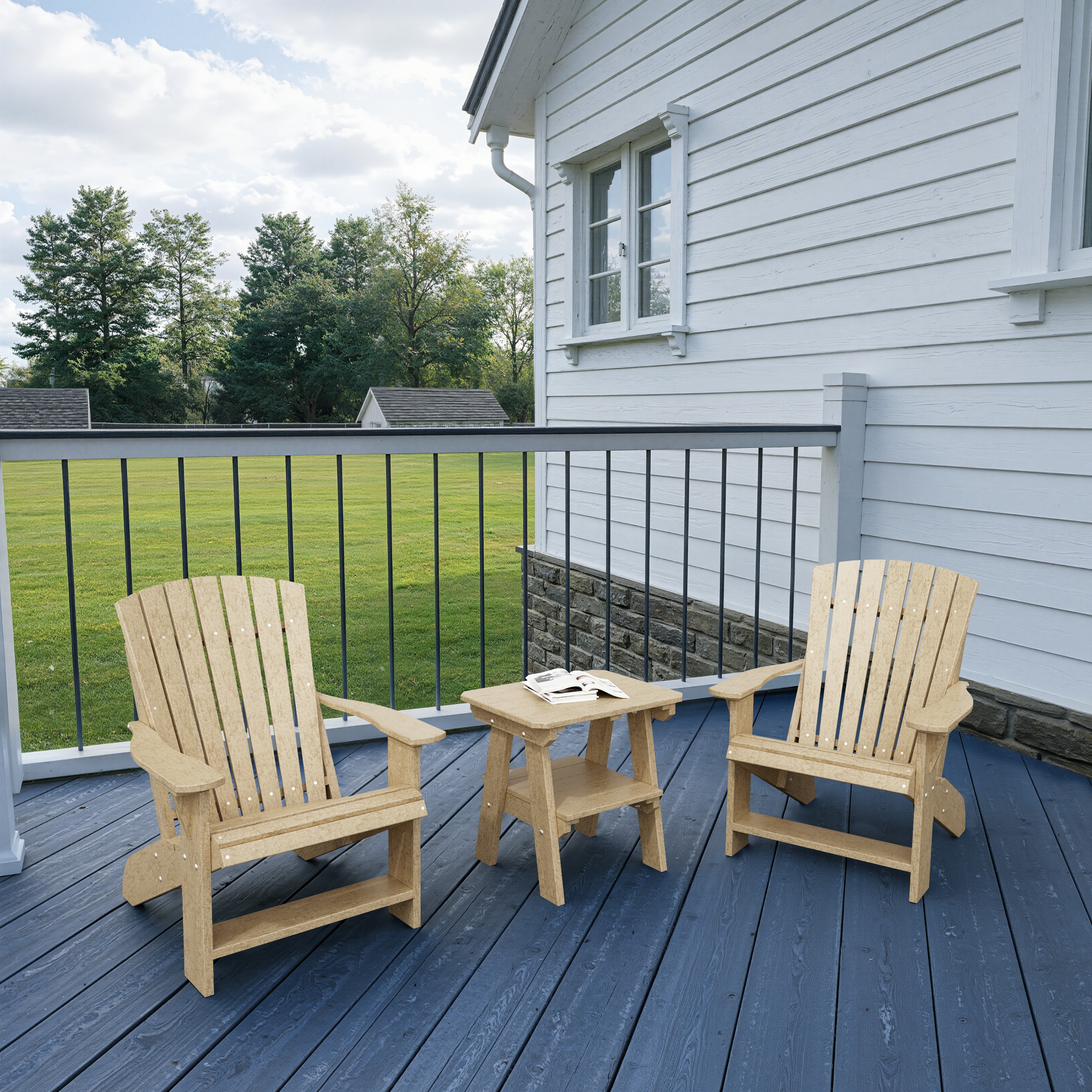 Heritage 3-Piece Adirondack Chair Set with Side Table