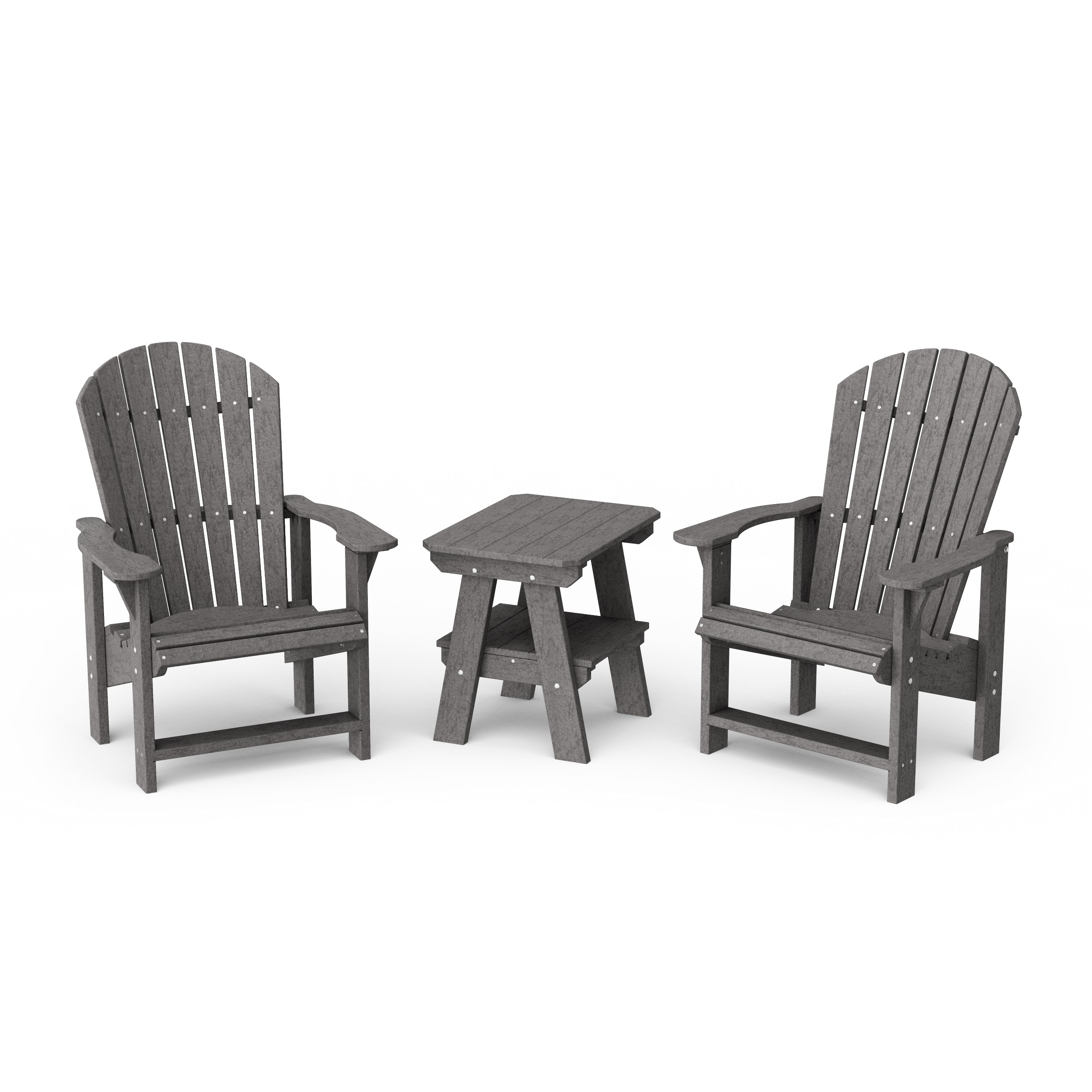 Heritage 3-Piece Upright Adirondack Chair Set with 22" Side Table