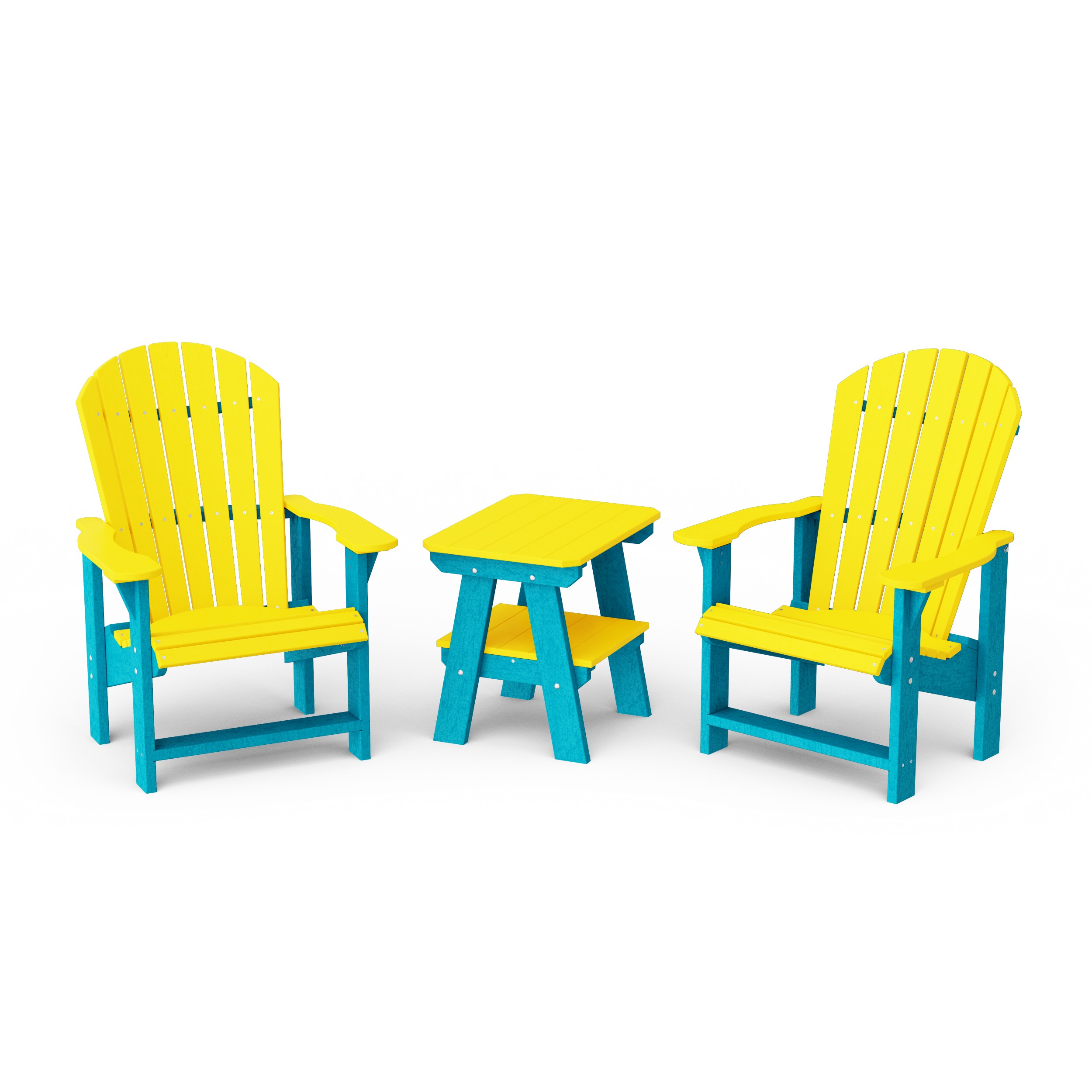Heritage 3-Piece Upright Adirondack Chair Set with 22" Side Table