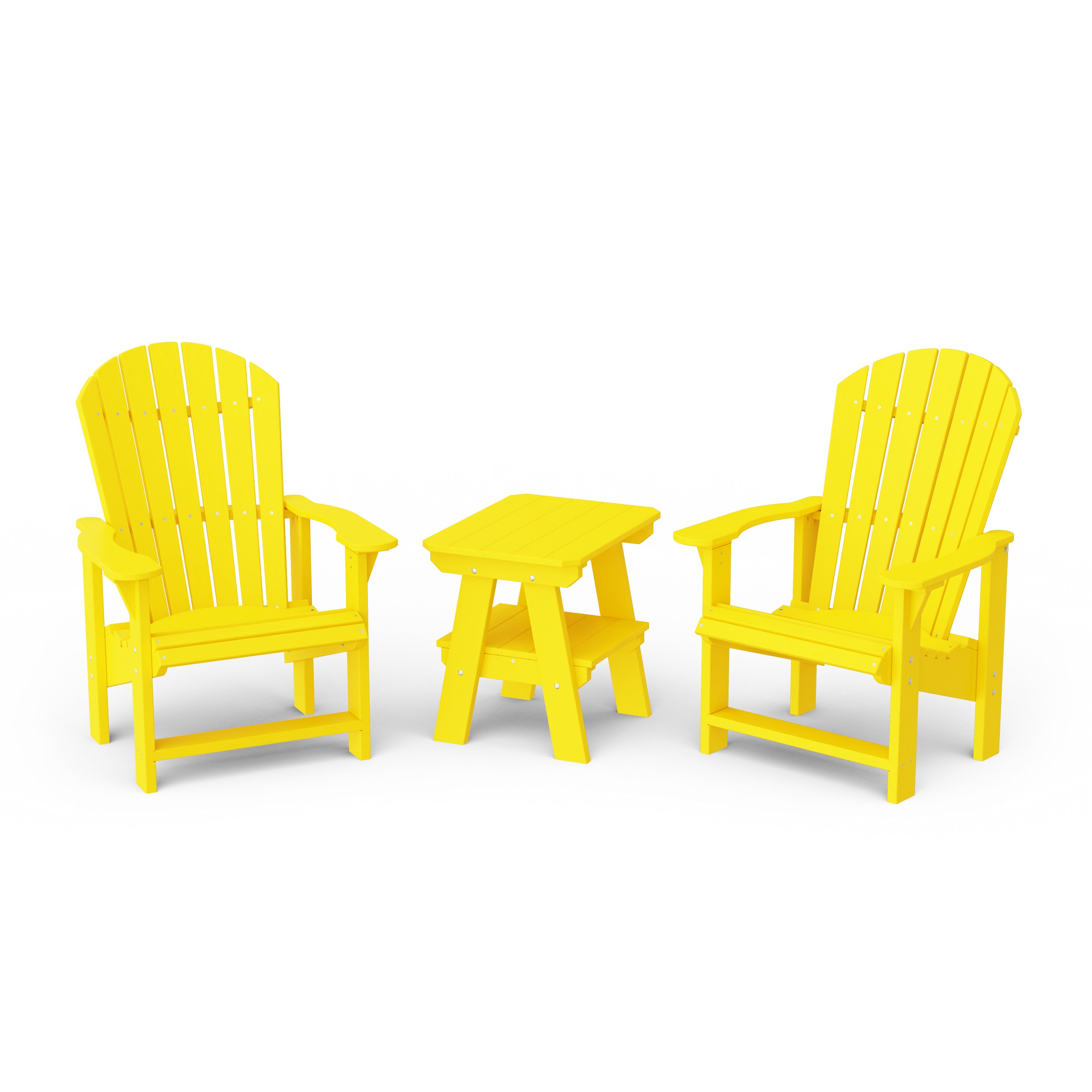 Heritage 3-Piece Upright Adirondack Chair Set with 22" Side Table